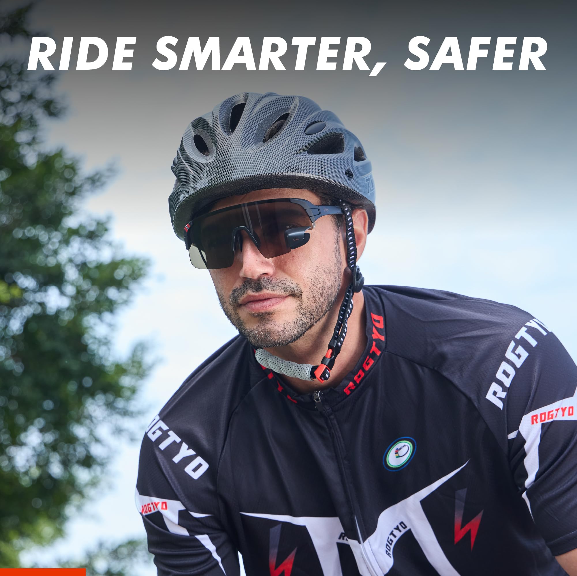 Cycling Glasses with Rear-View Mirror - UV400 Protection Sports Sunglasses for Men & Women - Lightweight Bike Goggles for Road & Mountain Cycling - Perfect for Commuting, Training & Outdoor Adventures