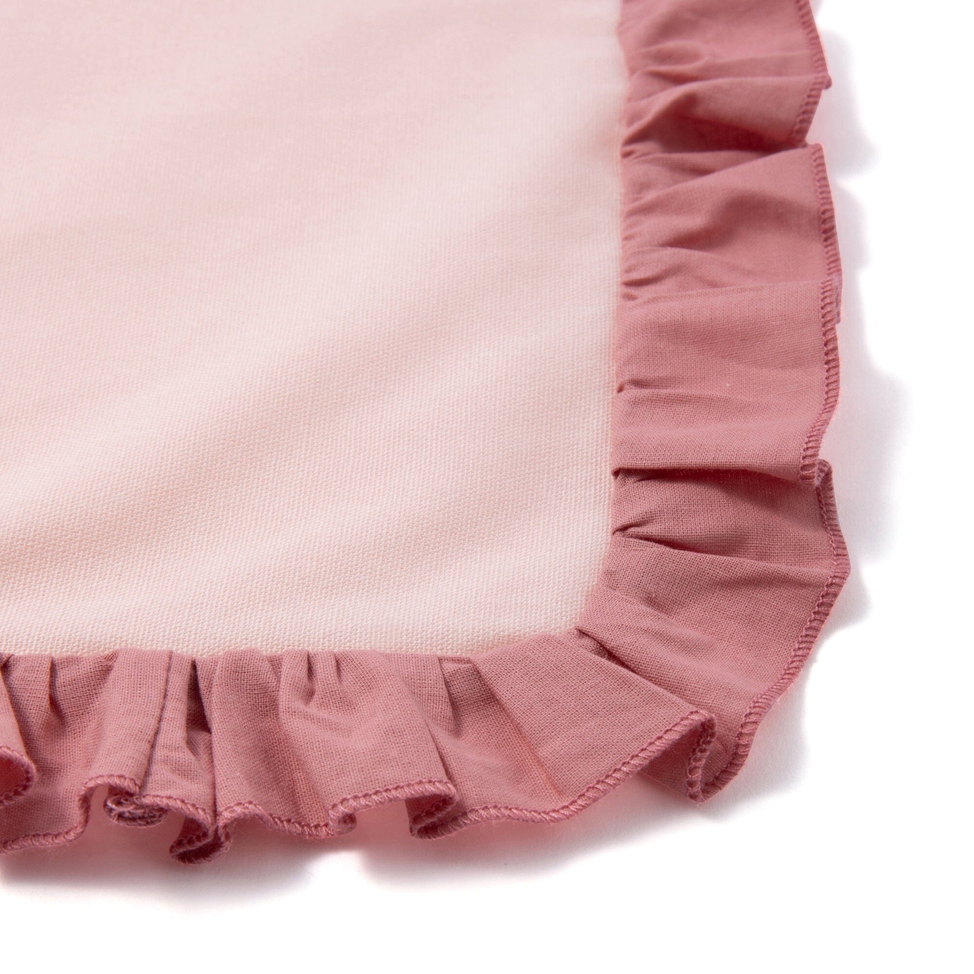 Pink and White Bicolor Frill Lunch Mat - Waterproof Non-Slip Placemat for Kids, Babies, and Toddlers - Perfect for Dining Table, High Chair, and Picnic Use