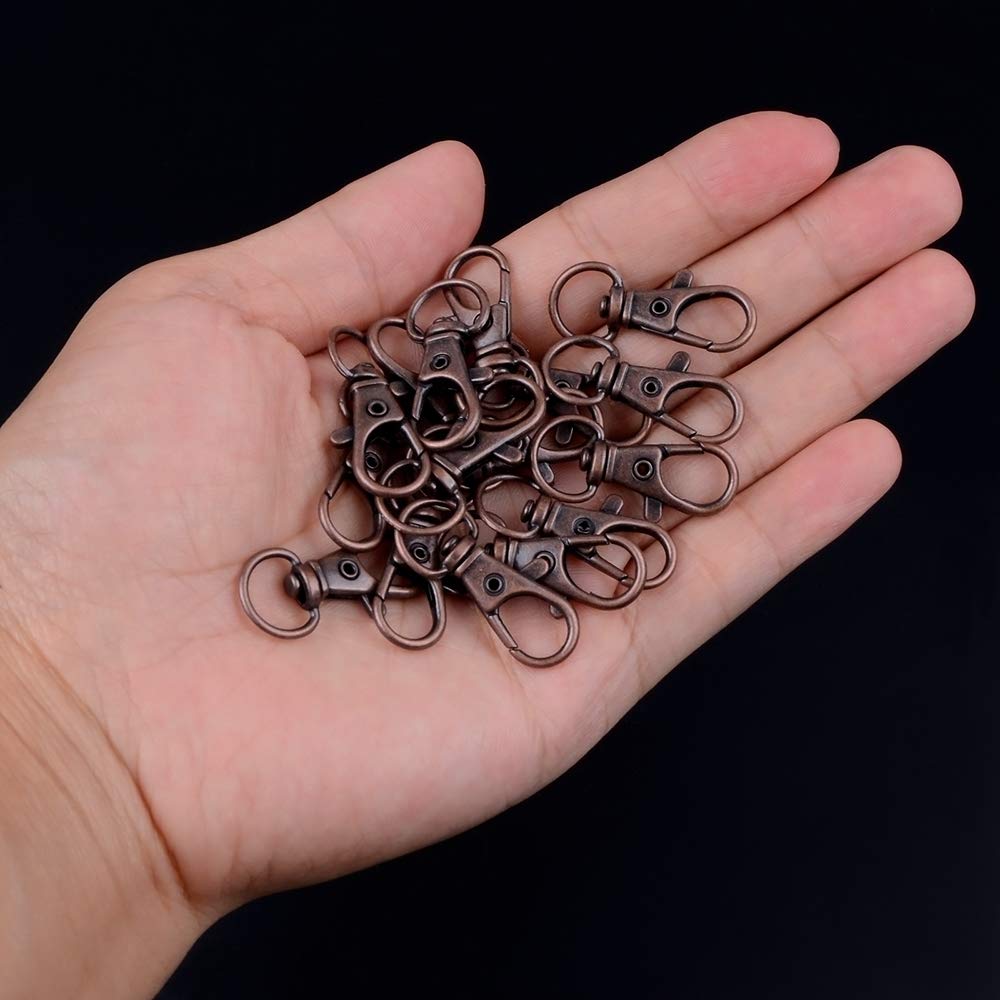 100PCS Metal Swivel Lobster Claw Clasps with Key Rings - Durable Keychain Hooks for DIY Jewelry Making, Craft Projects, Lanyards & Keychains - Perfect for Home Organization, Gift Packaging & Accessories