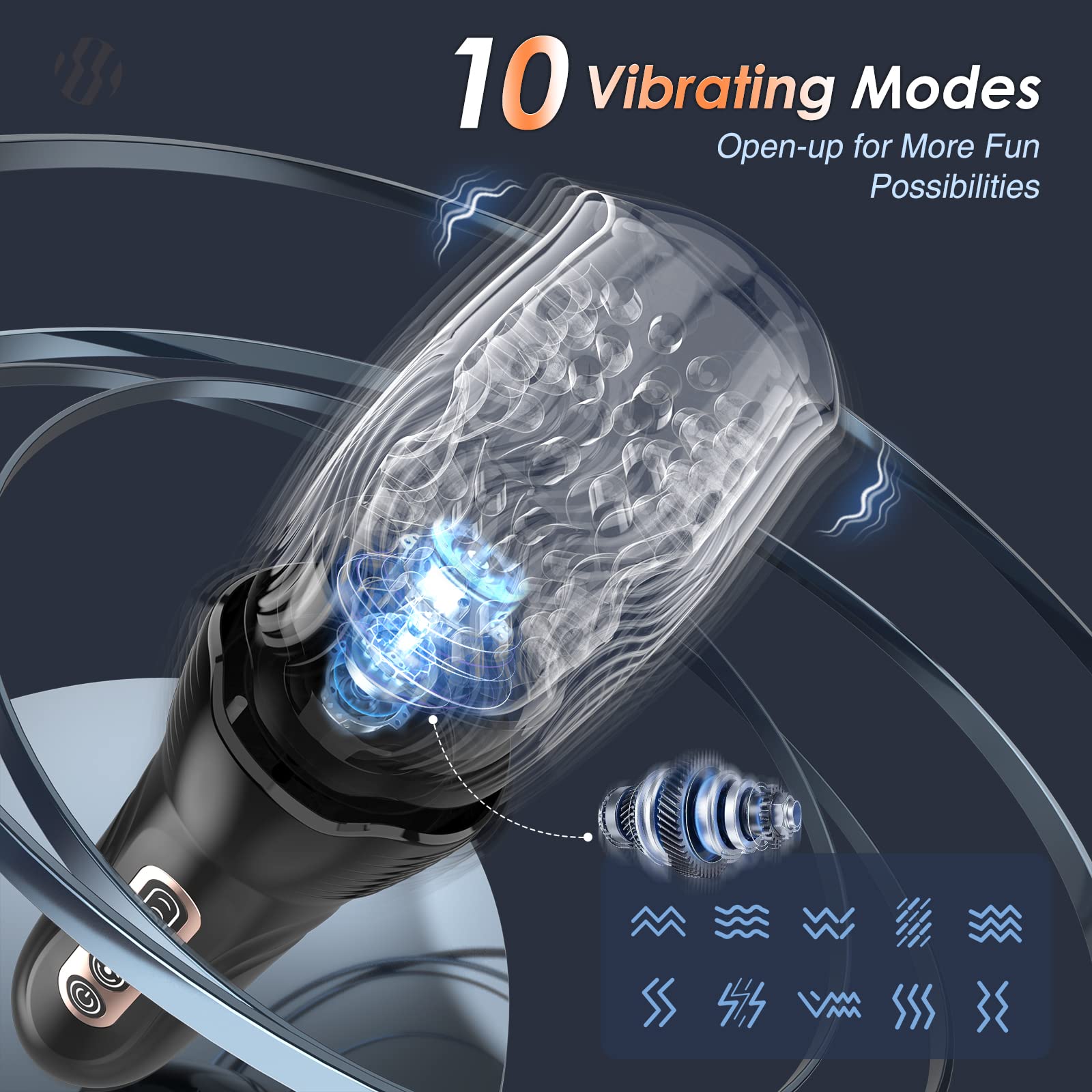 Electric Male Masturbator with 5 Thrusting & Rotating & 10 Vibration Modes - Automatic Pocket Pussy for Men | Rechargeable Adult Sex Toy for Solo Play, Couples & Discreet Pleasure at Home or Travel