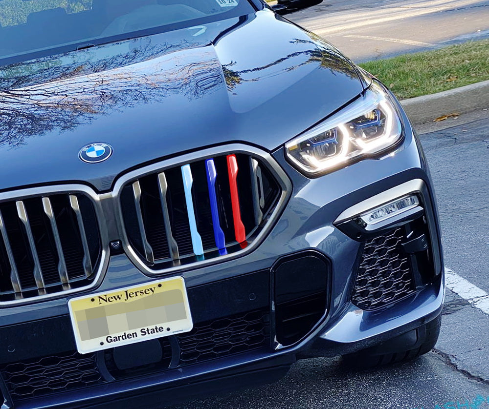 BMW G06 X6 M Style Colored Grille Insert Trims with 6 Beam Kidney Grills (2020-2024) - Upgrade Your X6 Front Grille for Sporty Look & Enhanced Styling - Perfect for Car Enthusiasts & BMW Customization