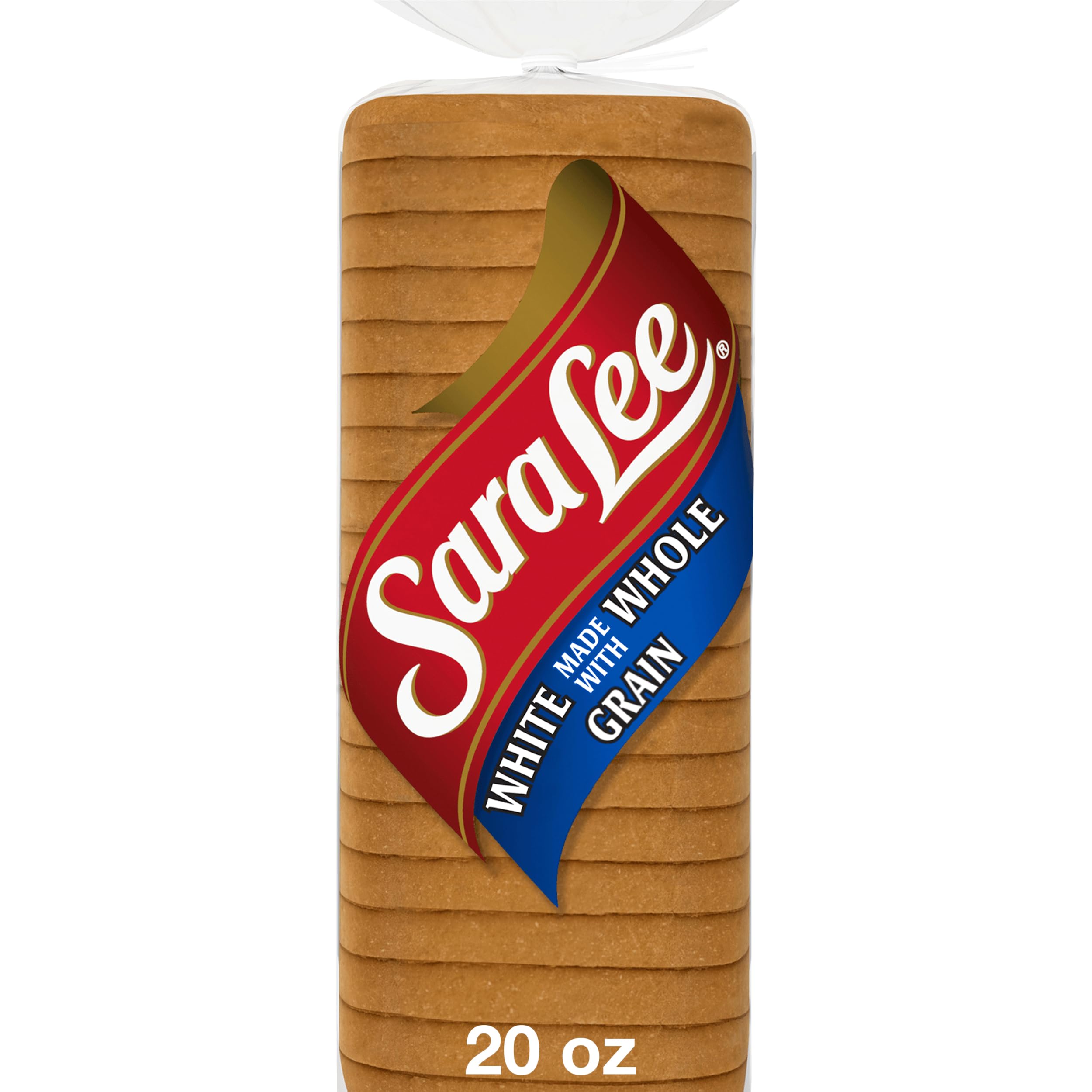 Sara Lee Whole Grain White Sandwich Bread - 20 Oz Loaf, No Artificial Colors or Flavors | Perfect for Sandwiches, Toast & Breakfast