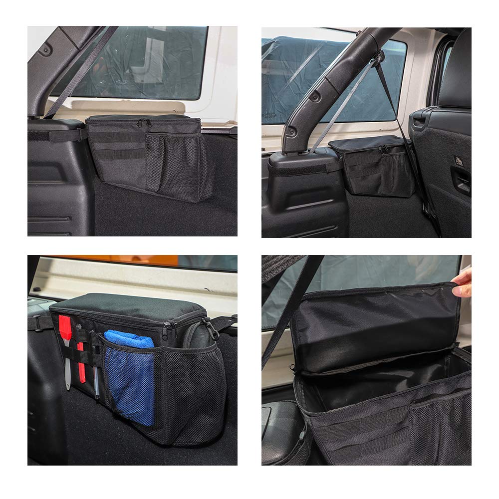 JeCar Trunk Storage Organizer Bag for 2018-2023 Jeep Wrangler JL/JLU (Sport, Sahara, Rubicon, Willys) - 2-Piece Interior Cargo Organizer | Perfect for Road Trips, Camping & Off-Road Adventures