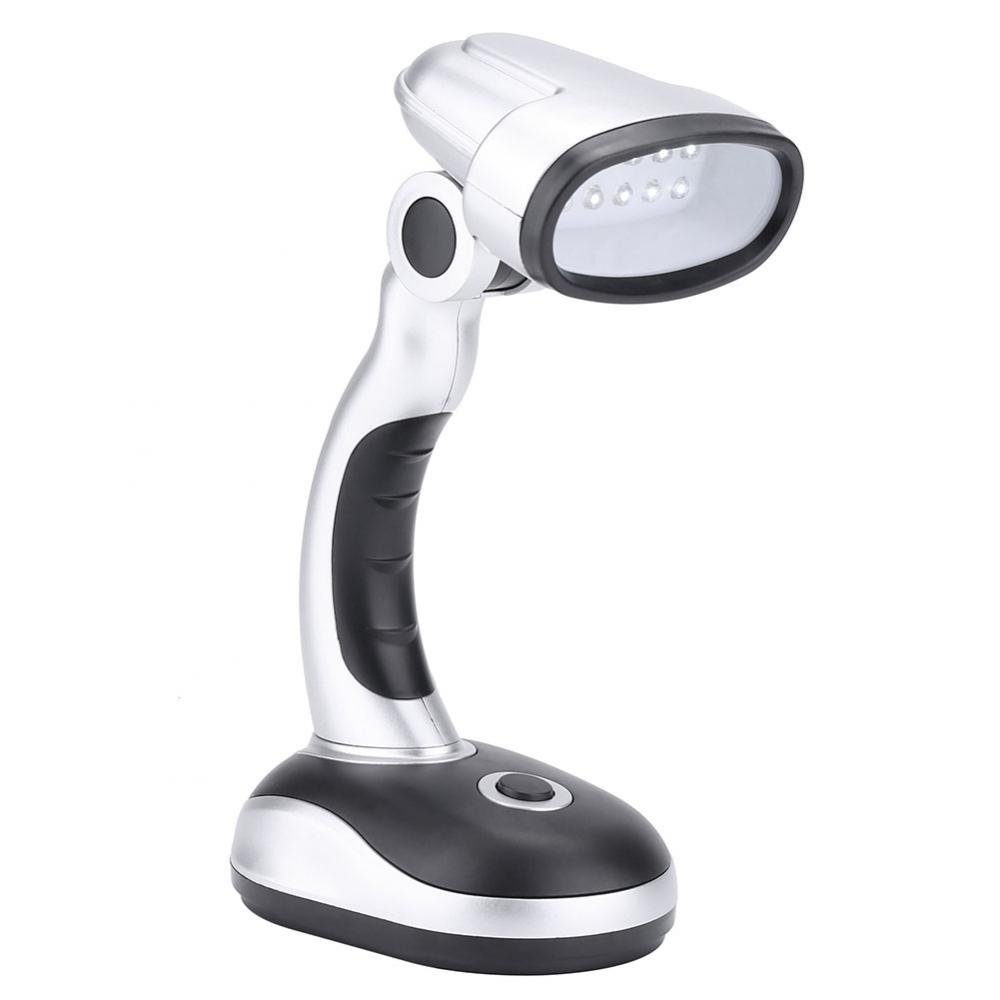 Zerodis Adjustable 12 LED Desk Lamp with Eye Protection - Battery Powered Reading Light for Study, Office & Bedroom Use