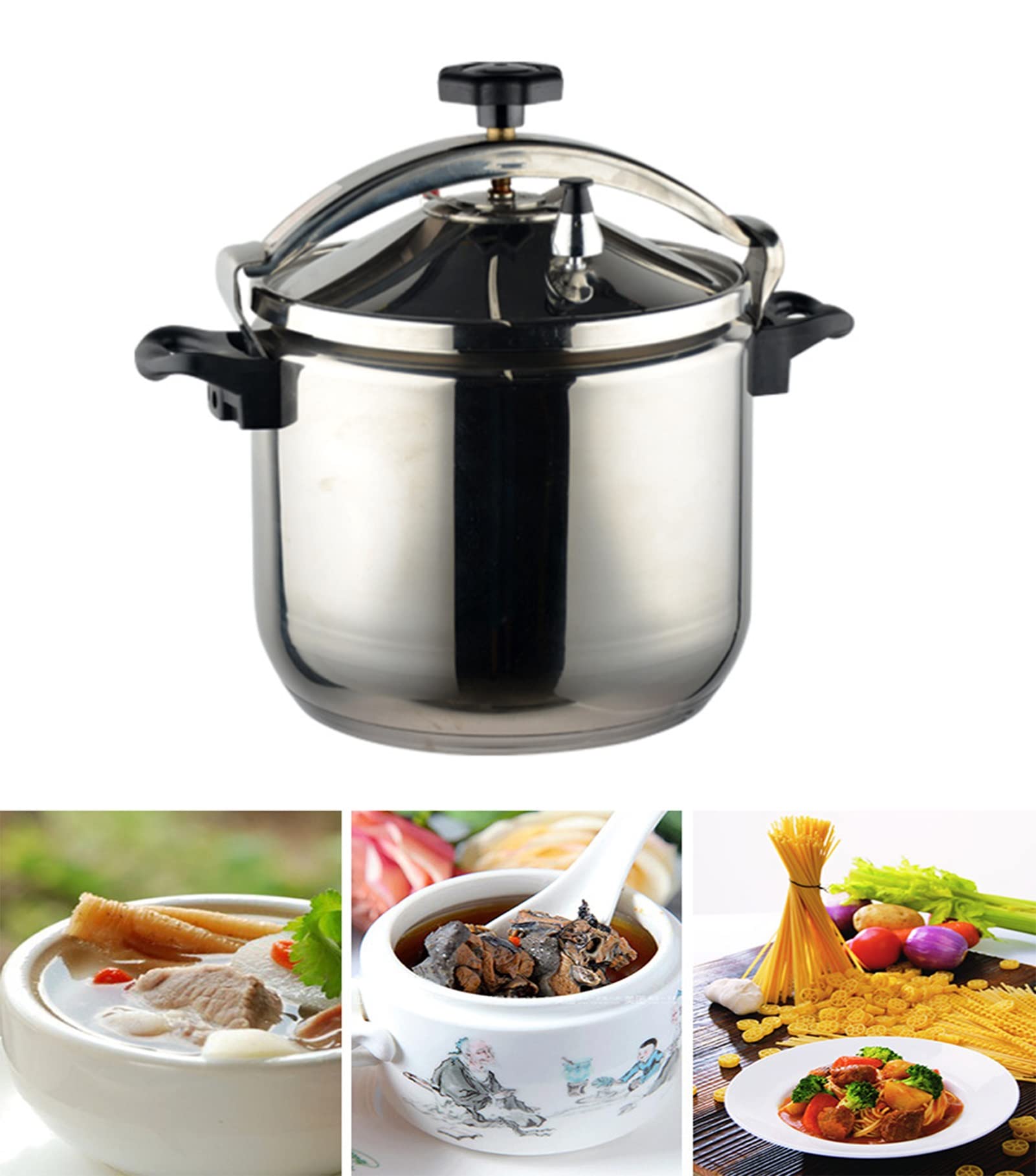Premium 304 Stainless Steel Commercial Pressure Cooker - 3L Large Capacity Explosion-Proof Multi-Function Cooker for Gas & Induction - Ideal for Home, Restaurant & Hotel Use - Perfect for Cooking, Soup Making & Canning