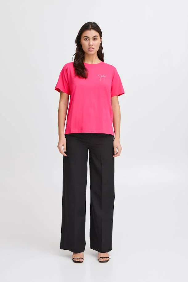 Hanna Women's Casual T-Shirt - Soft Cotton Short Sleeve Tee in Pink Yarrow | Perfect for Everyday Wear, Weekend Outfits & Summer Fashion