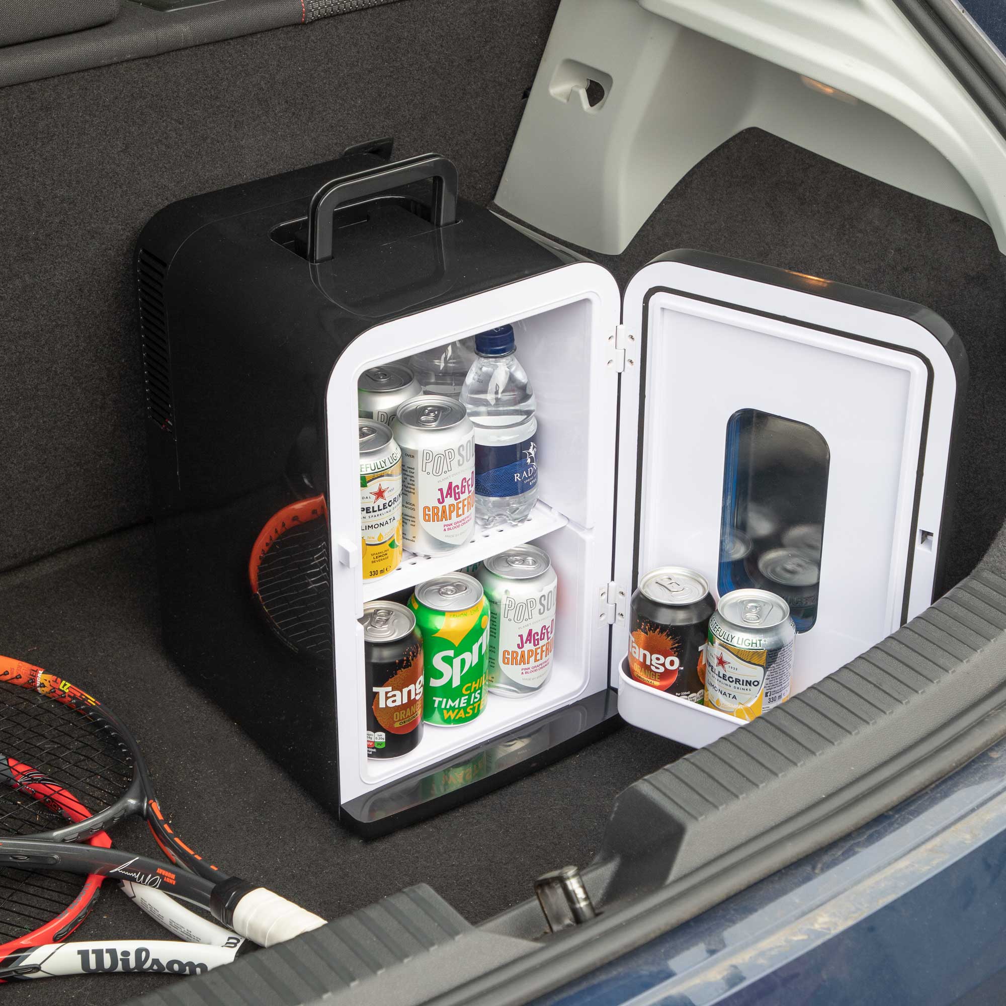 Baridi 15L Mini Fridge Cooler - 12V/230V Portable Compact Refrigerator for Skincare, Makeup, Cars, Bedrooms, Dorms & Camping - Energy Efficient Black Mini Fridge (Model DH95) - Perfect for Travel, Office & Small Spaces