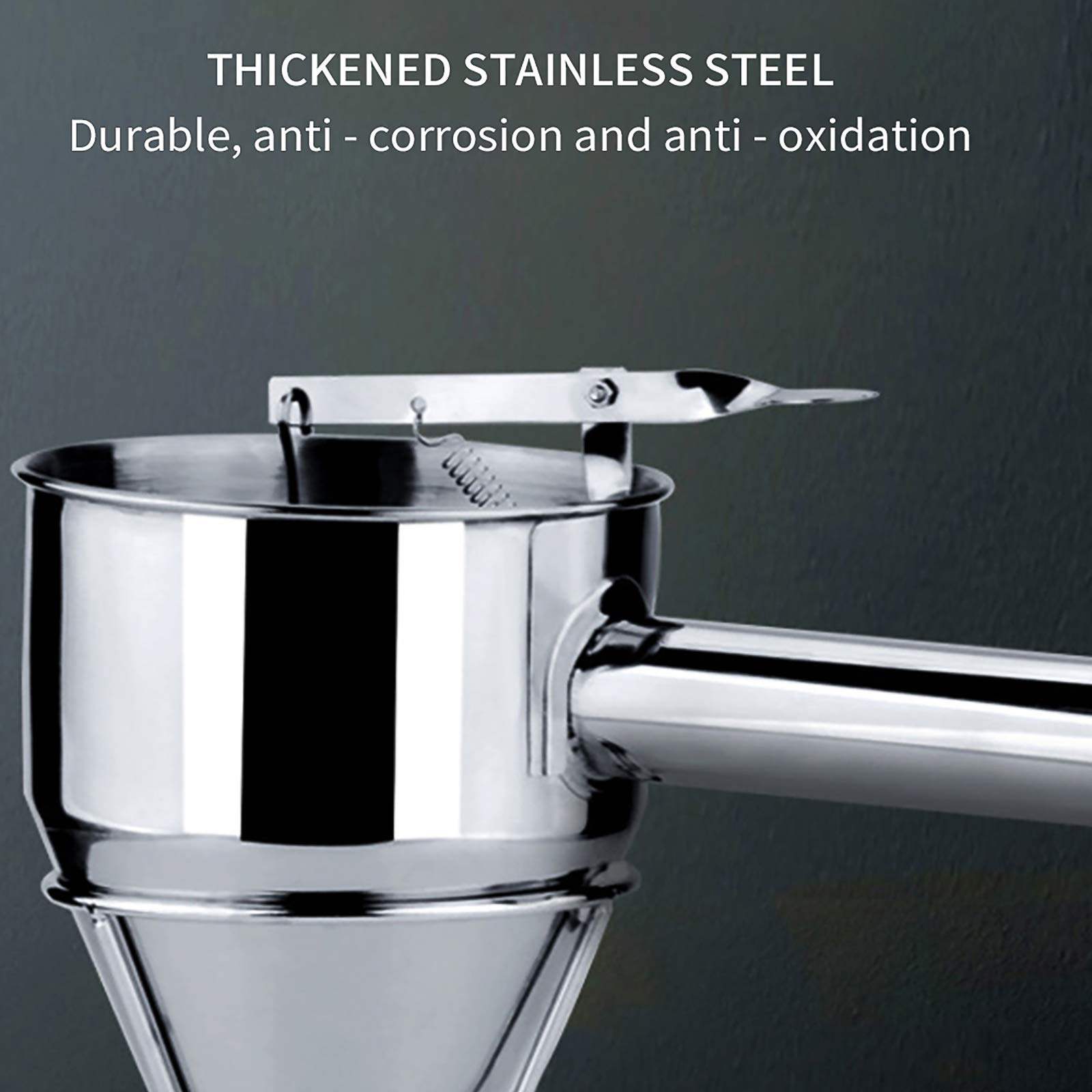 Premium Stainless Steel Funnel for Pancake Batter - Heavy Duty Conical Kitchen Funnel with Precise Pouring Spout - Perfect for Baking, Cooking, Pancake Making & Liquid Transfer