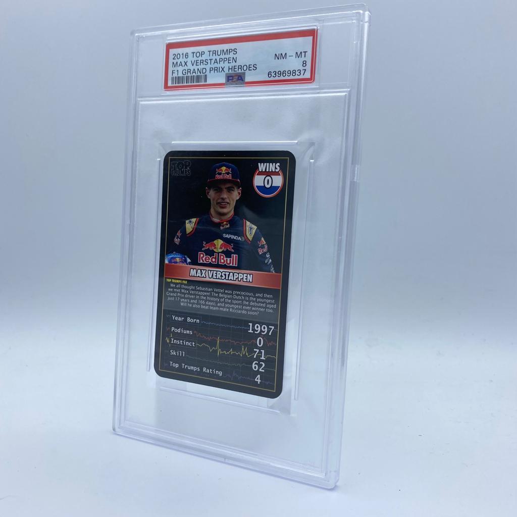 PSA 8 Graded MAX VERSTAPPEN 0 WINS TOP TRUMPS 2016 GRAND PRIX HEROES Trading Card - Perfect for F1 Collectors, Racing Fans & Card Game Enthusiasts