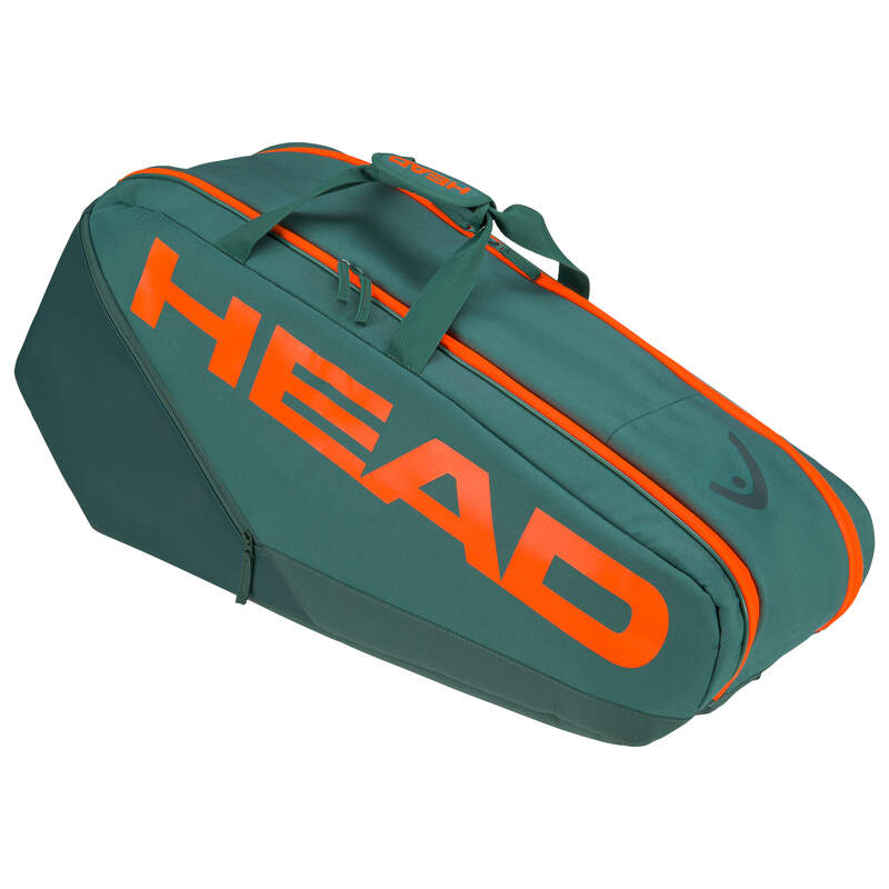 Head Pro Racquet Bag M (Green/Orange) - Premium Tennis Gear for Players & Coaches | Perfect for Court, Training & Travel
