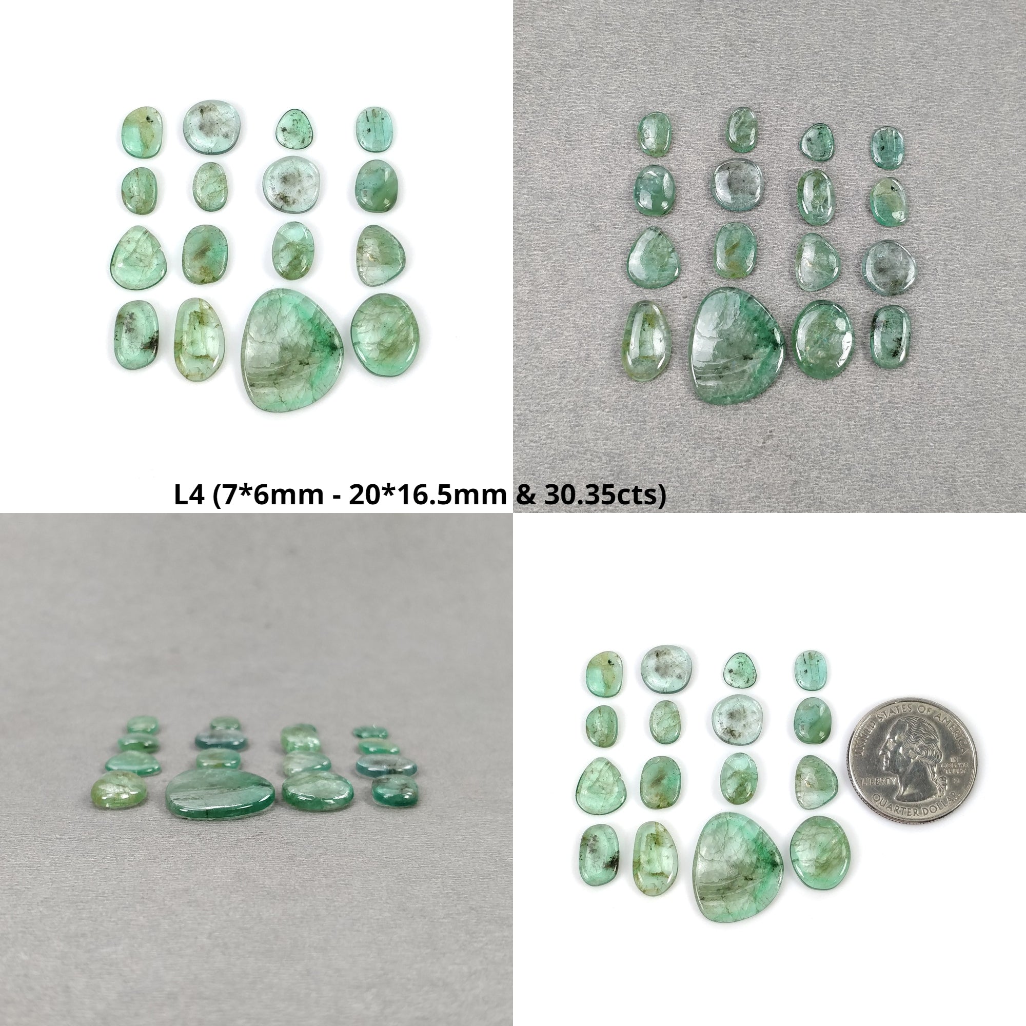 Natural Untreated Green Emerald Gemstone Cabochon - 11pcs, 15pcs, 16pcs | Raw Uneven Shape for Jewelry Making, Wire Wrapping & Healing Crystals Collection