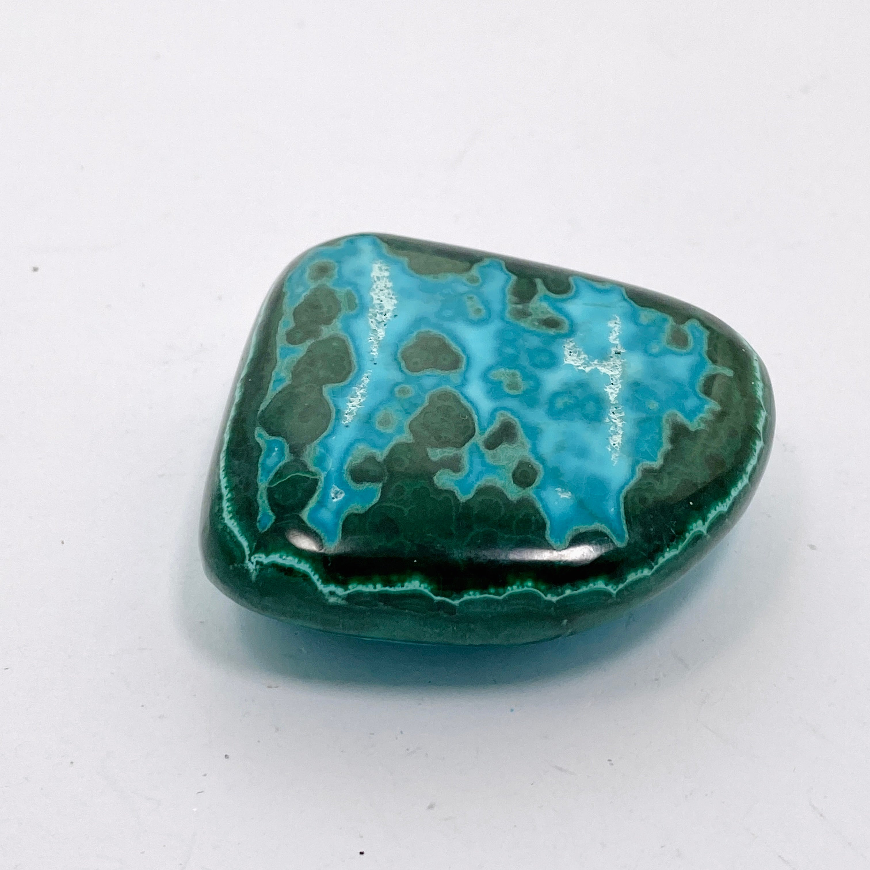 Natural Malachite and Chrysocolla Polished Freeform Stone - Congo CR3749 | Healing Crystal for Meditation, Jewelry Making & Home Decor