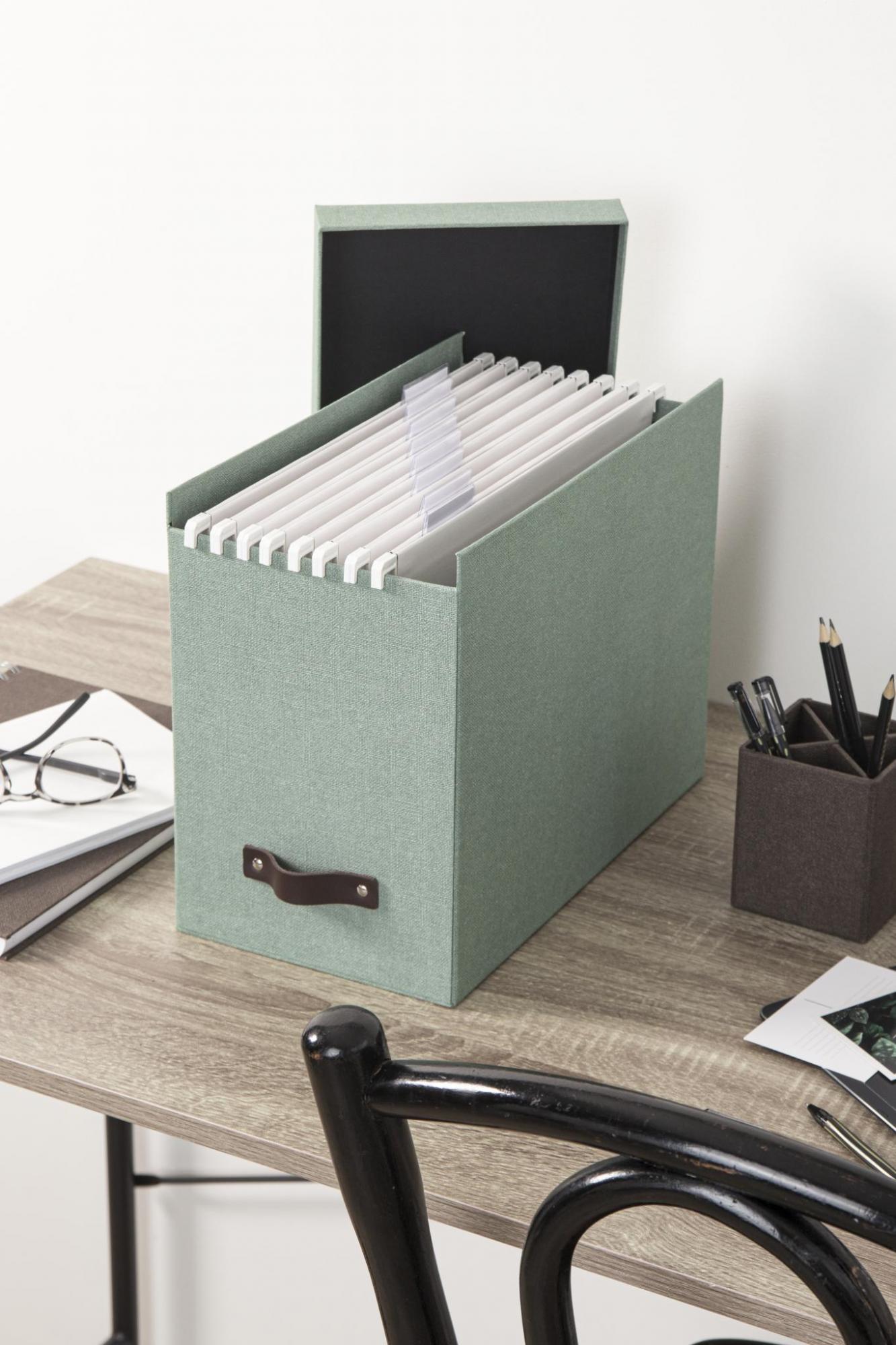 Johan File Box - Soft Teal Storage Organizer for Office, Home & School | Document Filing & Paper Organization Solution