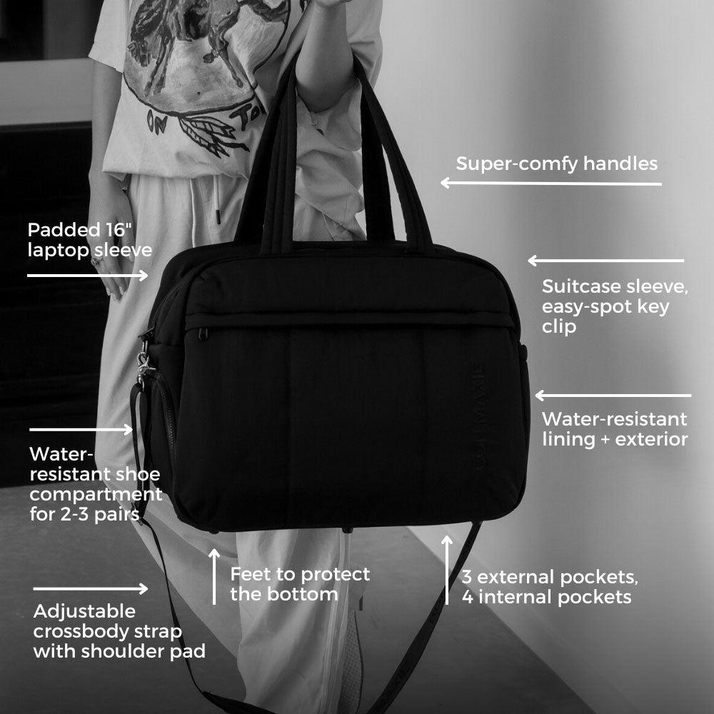 Large Weekender Nylon Duffel Bag for Travel & Gym - Waterproof Carry-On Duffel with Shoe Compartment - Perfect for Weekend Getaways, Sports & Workout Essentials (Sage Green)