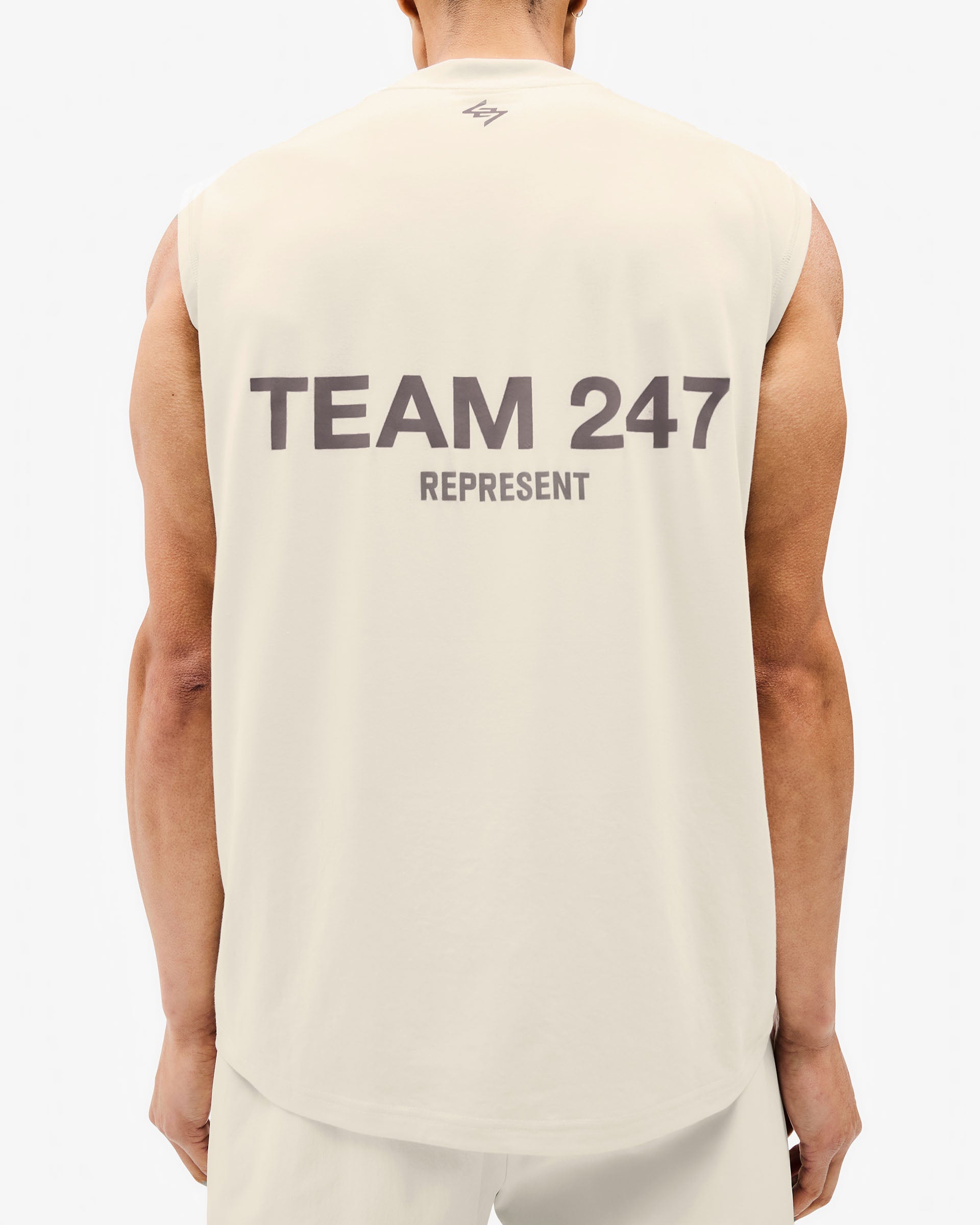 Team 247 Oversized Tank Top for Women - Soft Cotton Loose Fit Cami - Cream | Perfect for Summer, Beach, Yoga & Casual Wear