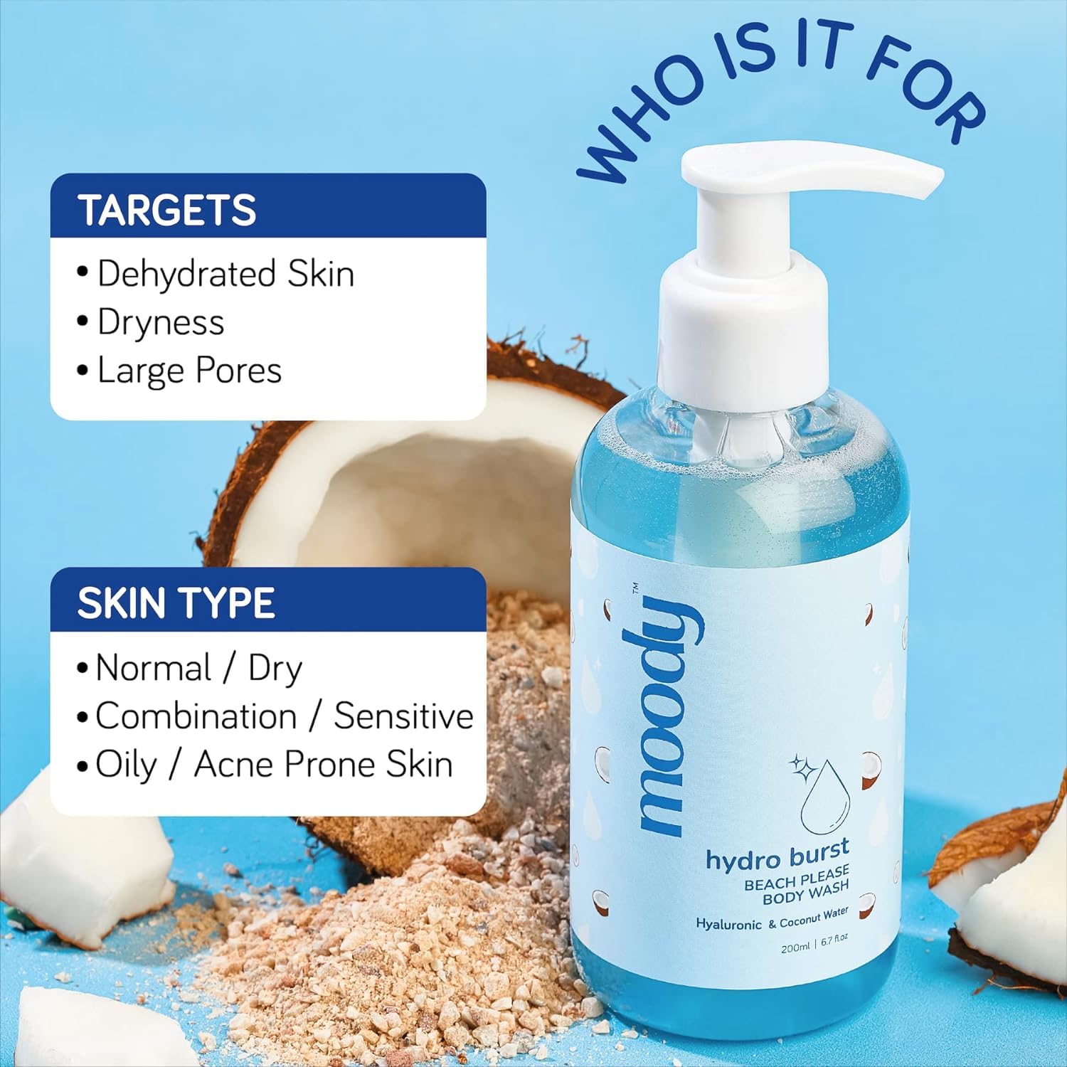 Hydro Burst Hyaluronic Acid Body Wash - Deep Cleansing & Intense Hydration for Softer, Smoother Skin | 200ml Moisturizing Shower Gel for Dry, Sensitive Skin | Perfect for Daily Shower & Spa Relaxation