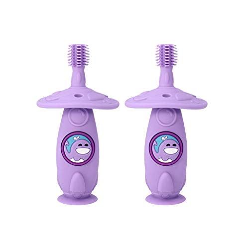 **Palmolive Kids Soft Bristle 360° Silicone Toothbrush for Children Ages 1-6 – Gentle Infant Training Toothbrush (Purple) – Perfect for Toddler Dental Care & Early Brushing Habits**