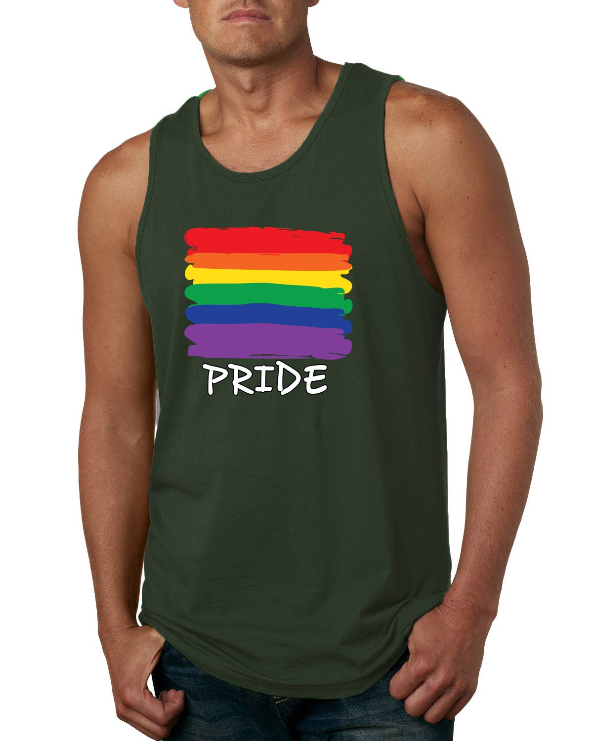 LGBTQ Pride Month Graphic Tank Top for Men - Rainbow Flag Colors, Gay Pride Parade Love - Perfect for Pride Events, Festivals & LGBTQ Celebrations