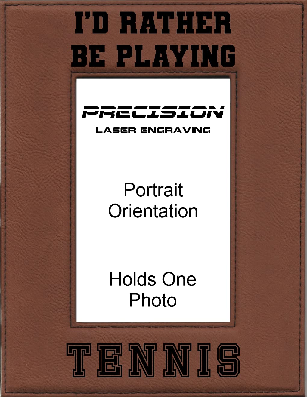 Personalized Tennis Picture Frame - Engraved 'Rather Be Playing Tennis' Leatherette Photo Display - Perfect Gift for Tennis Lovers, Coaches & Players - Great for Home, Office Decor or Tournament Awards