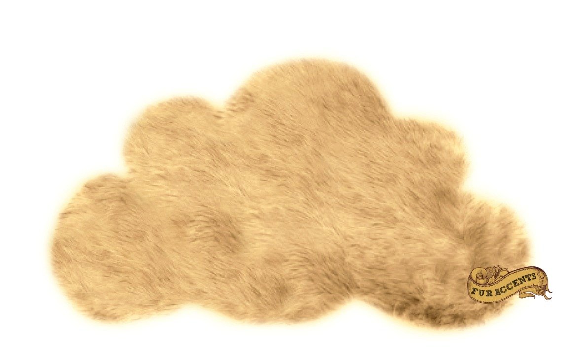 Soft Faux Fur Baby Nursery Rug - Cute Cloud Shaped Play Mat, Fluffy Sheepskin Shag Carpet for Kids Room (5'x6', Tan Camel) | Perfect for Playtime, Nursery Decor & Cozy Floor Comfort