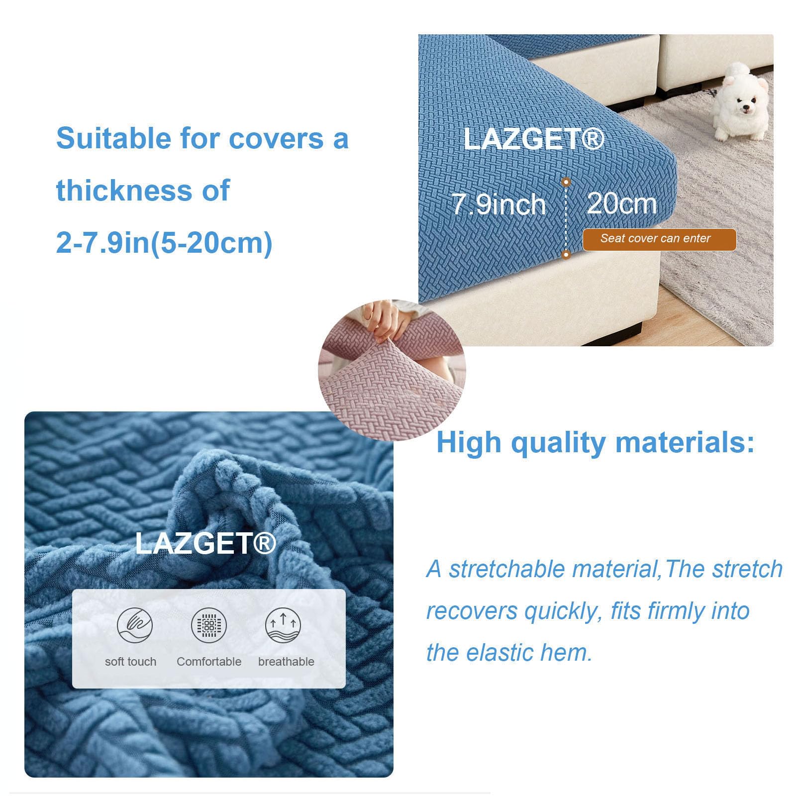 Stretchable Sofa Covers for Sectional Couches - Washable, Durable & Comfortable Dark Grey Large Single Seat Protector - Perfect for Pets, Kids & Everyday Use