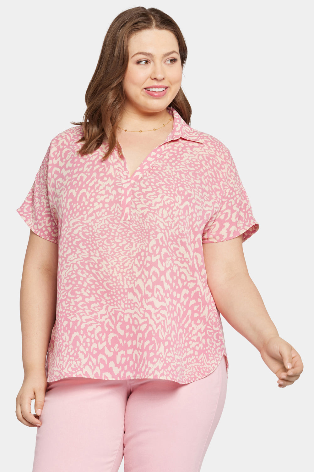 Becky Plus Size Short Sleeve Blouse - Alana Floral Print Women's Top for Casual Wear & Office Outfits