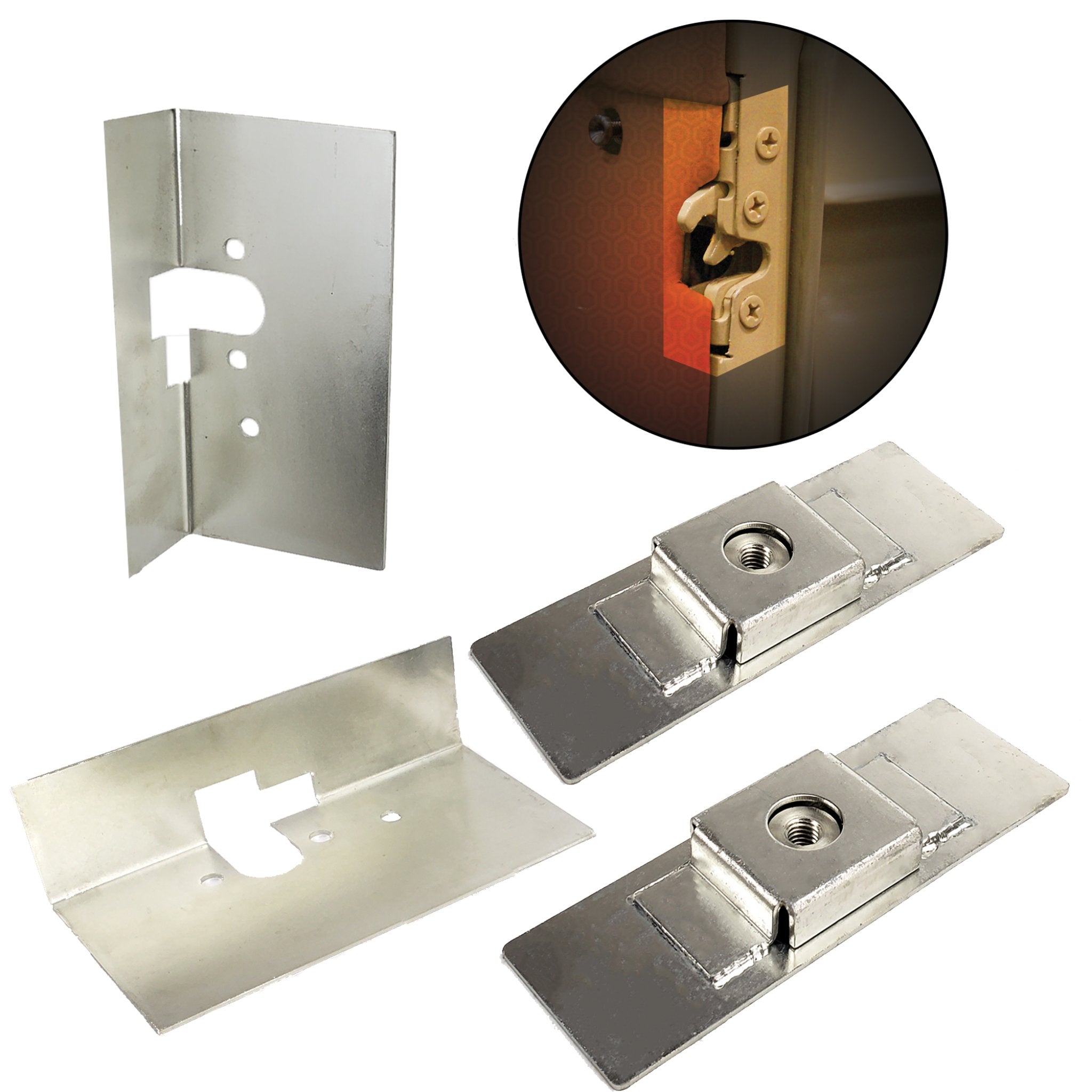 1903-1904 Buick Model B Small Locking Bear Claw Jaw Door Latch Installation Kit with Mounting Plate - Vintage Car Restoration & Classic Auto Door Repair Accessories