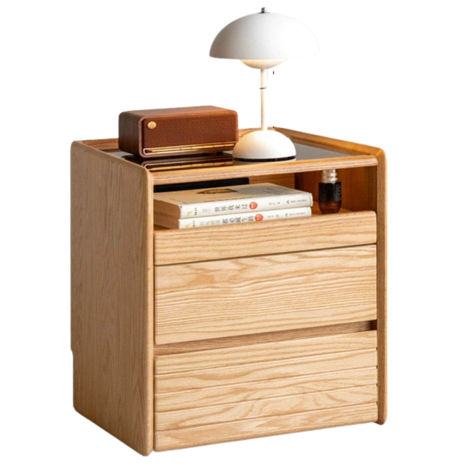 19.6×15.7×21.6 inch / 50×40×54.9 cm / Natural Wood Color / nightstand
