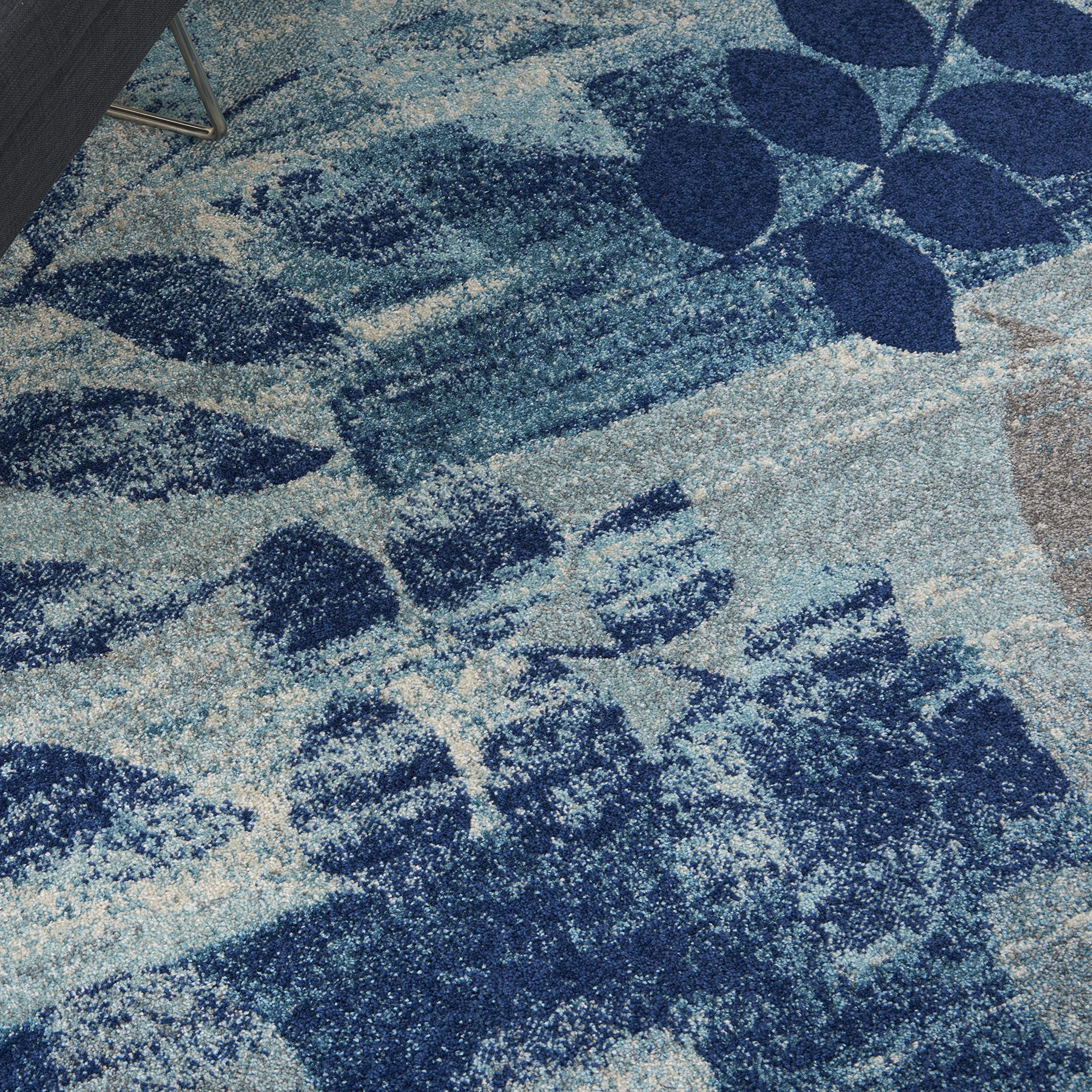 Nourison Tranquil Floral Navy/Light Blue 6' x 9' Area Rug - Non-Shedding, Easy to Clean, Soft & Durable - Perfect for Bedroom, Living Room, Dining Room & Kitchen Decor (6x9)