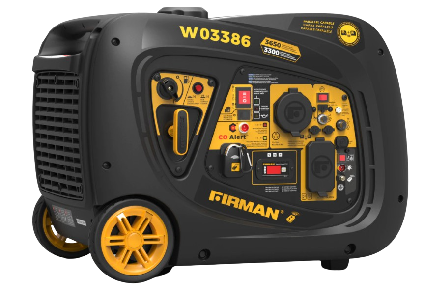Firman W03386 3300W 3650W Dual Fuel Inverter Generator with Electric Start & CO Alert - Portable Power for Camping, RV, Home Backup & Outdoor Events