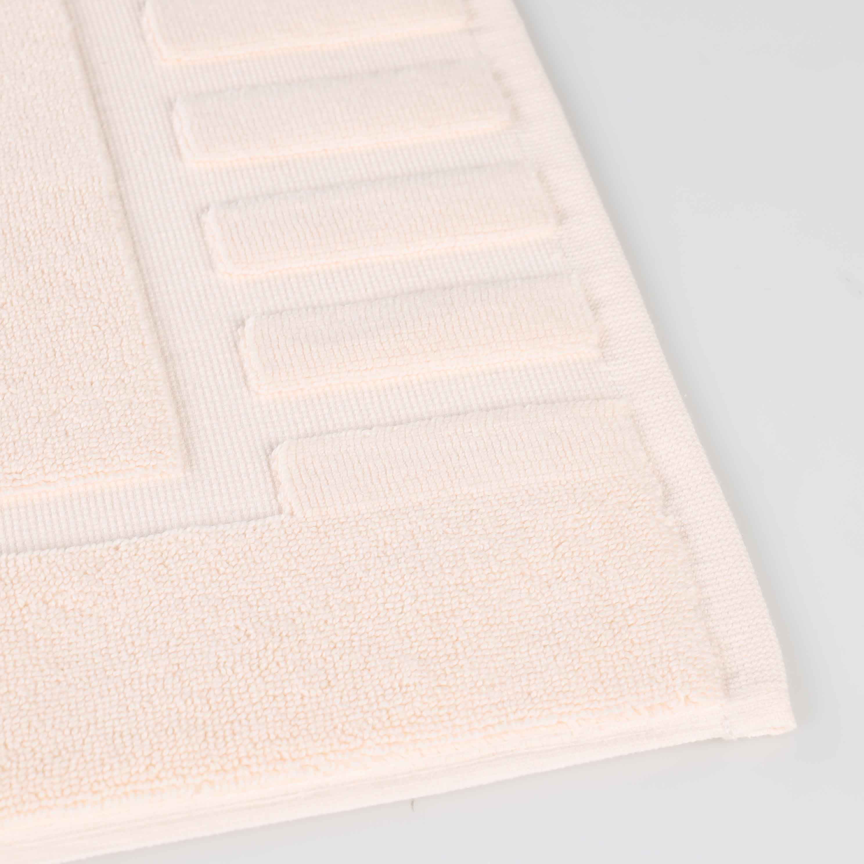 Premium Cotton Modern Geometric Border Absorbent Bath Mat Set of 2 - Non-Slip Soft Bathroom Rug for Bathroom Floor, Shower, Vanity Area - Home Decor Essentials