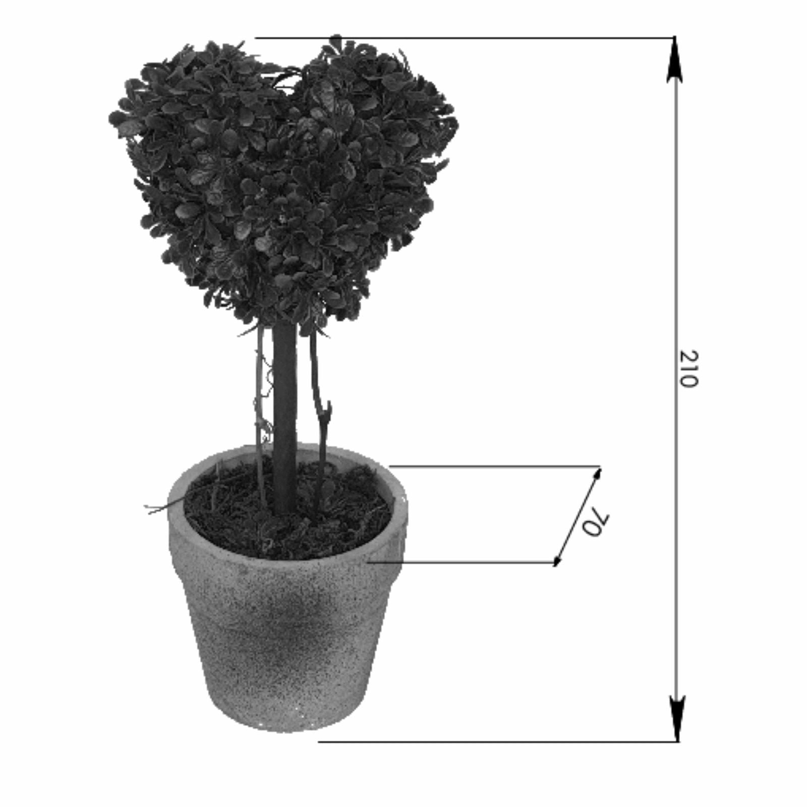 21cm Artificial Topiary Heart Plant in Terracotta Look Pot - Perfect for Home Decor, Wedding Centerpieces & Office Greenery - by Criterion