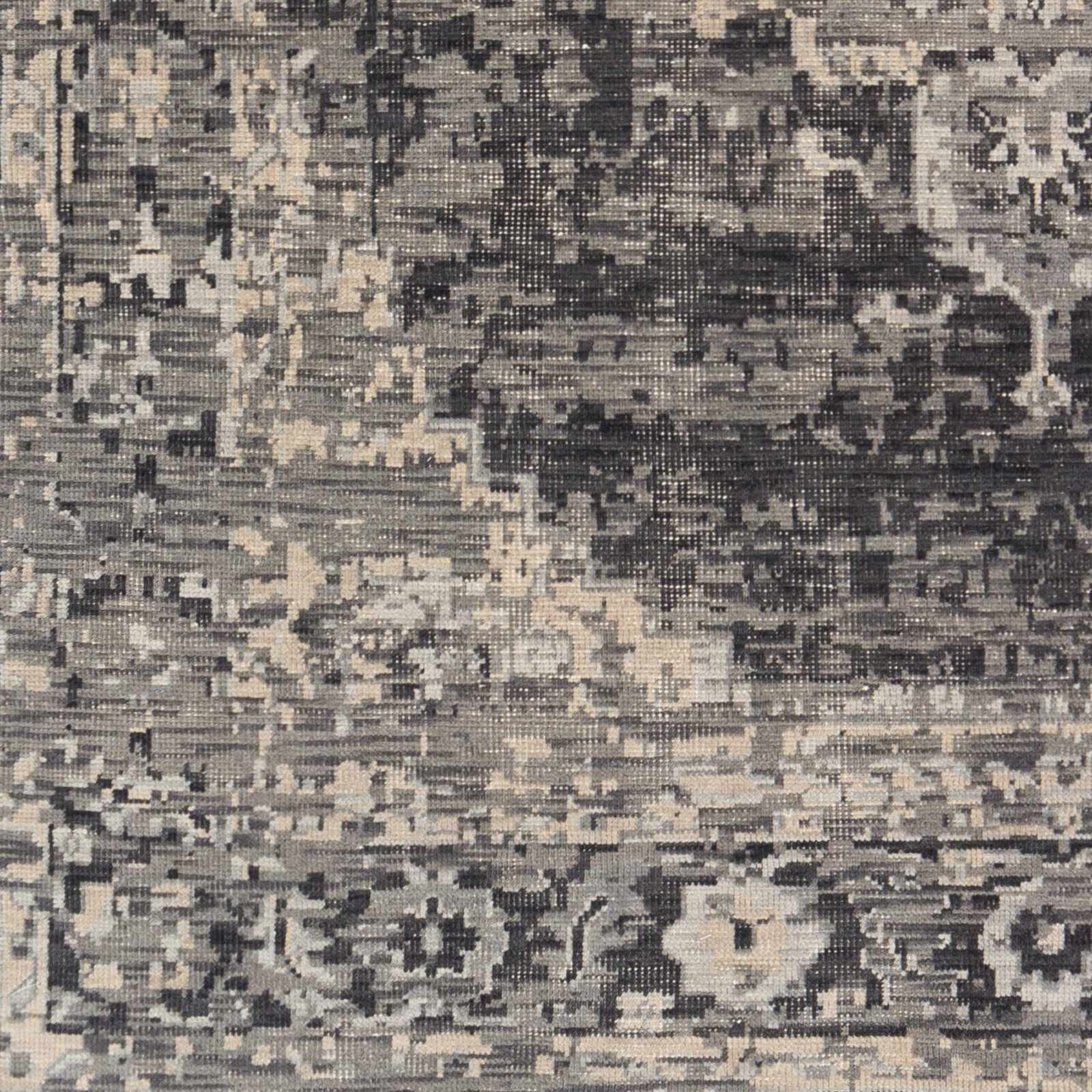 Hauteloom Girraween Wool Area Rug 6' x 9' - Traditional Design in Black, Charcoal & Medium Gray - Soft & Durable for Living Room, Bedroom, Office - Perfect for Home Decor & Cozy Spaces