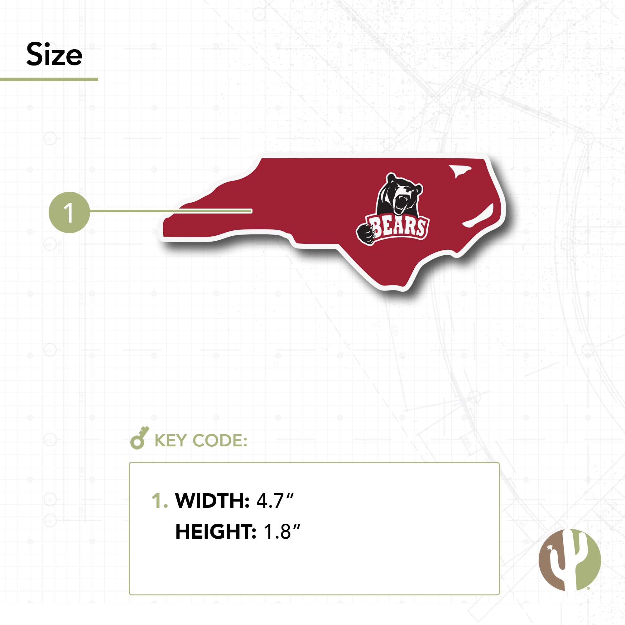 Desert Cactus Lenoir-Rhyne University Bears LR LRU Vinyl Decal Sticker - Waterproof Laptop, Water Bottle, Car, Scrapbook Decor - Perfect for College Students, Alumni Gifts & School Spirit Accessories
