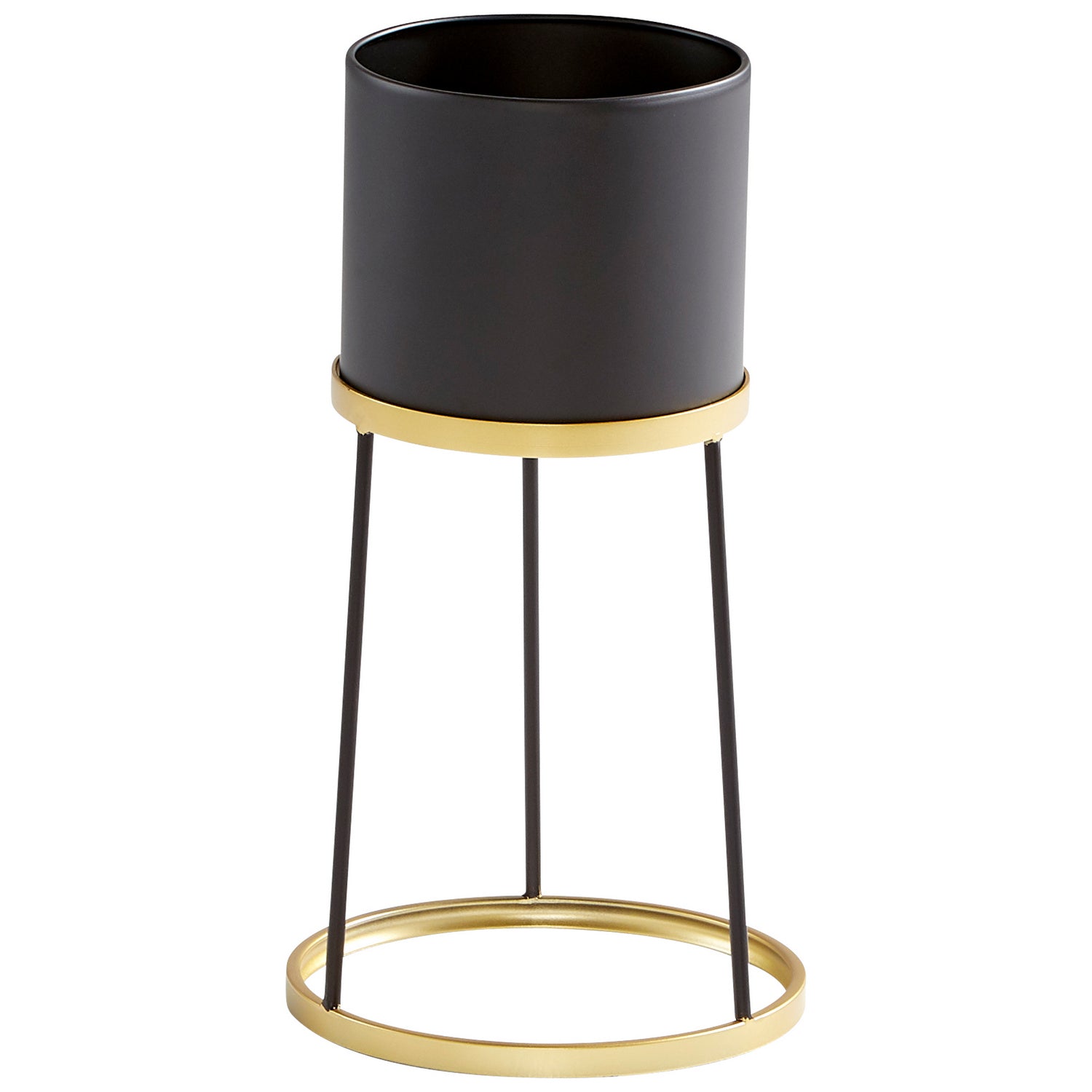 Cyan Design 11038 Liza Planter - Small Gold and Black Ceramic Flower Pot for Indoor Plants, Home Decor, Office Desk Decor - Perfect for Succulents, Herbs, and Small Houseplants