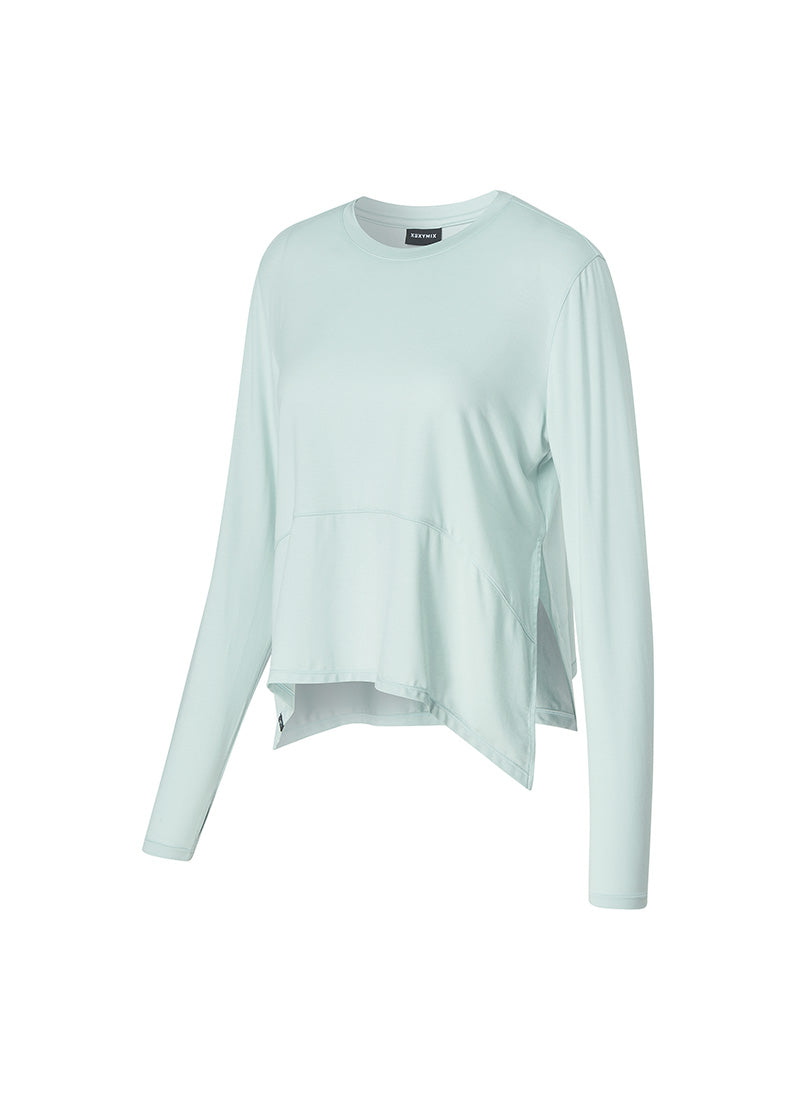 Soft Side Slit Long Sleeve Tops for Women - Comfortable Stretchy Blouse with Side Cutout Design - Perfect for Office, Date Night & Casual Outings