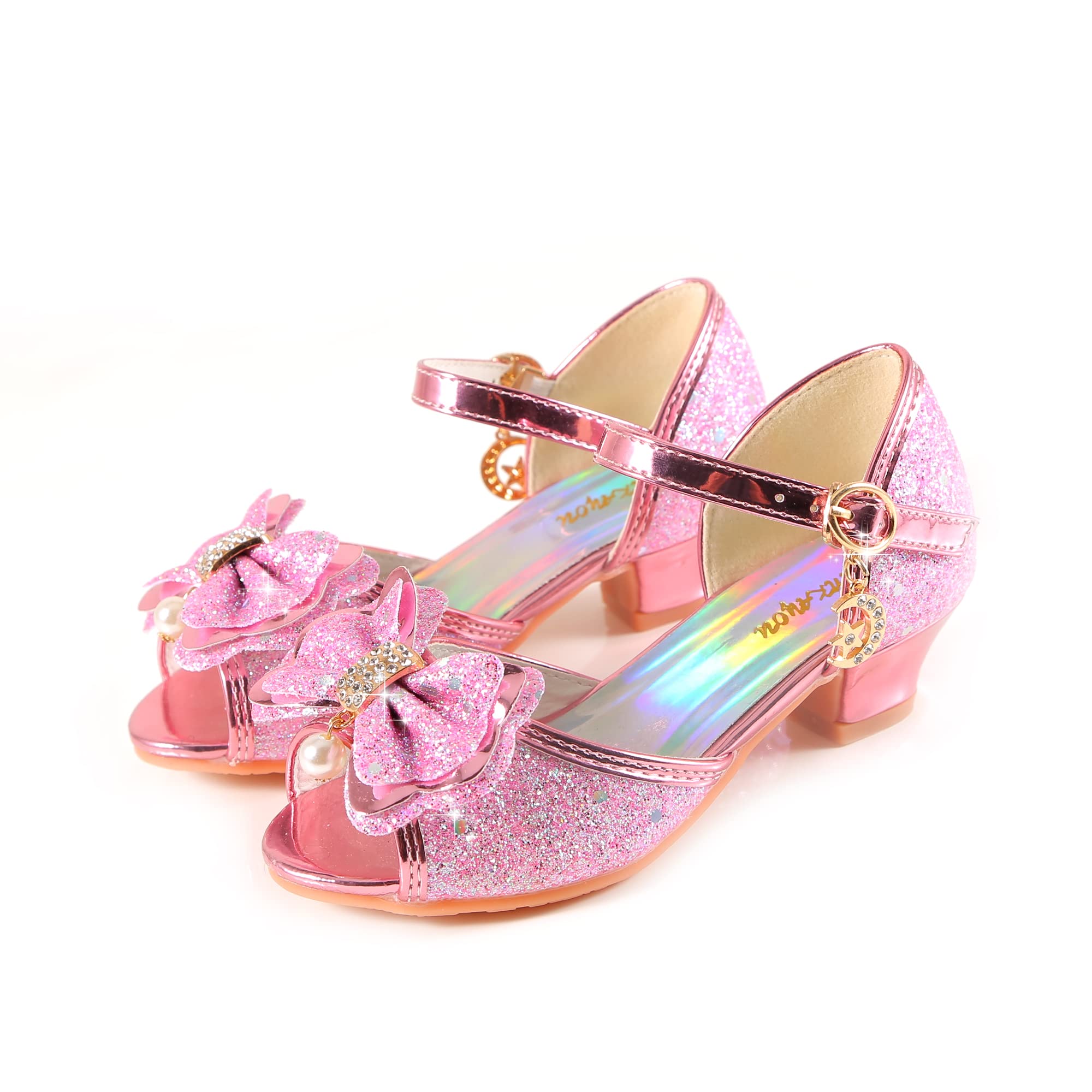 Sparkly Girls Mary Jane Shoes for Weddings & Parties - Princess Flower Strap Dress Shoes for Special Occasions | Perfect for Flower Girls, Pageants & Formal Events
