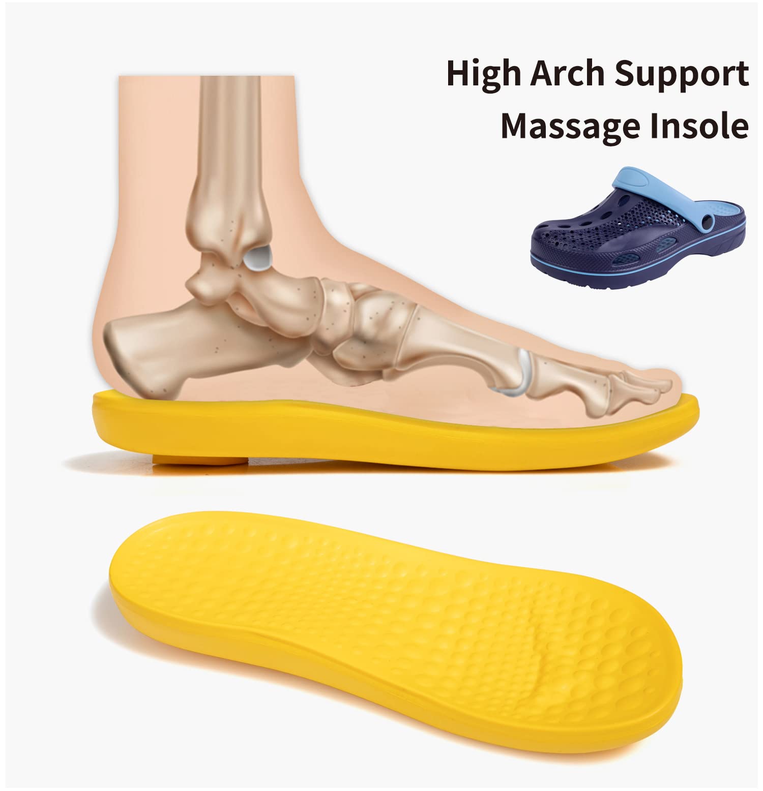 **SOSOWHLTE Arch Support Clogs for Men & Women - Slip-On Garden Shoes with Removable Cushion Insole - Comfortable Outdoor Beach Slippers for Walking, Gardening & Relaxing**
