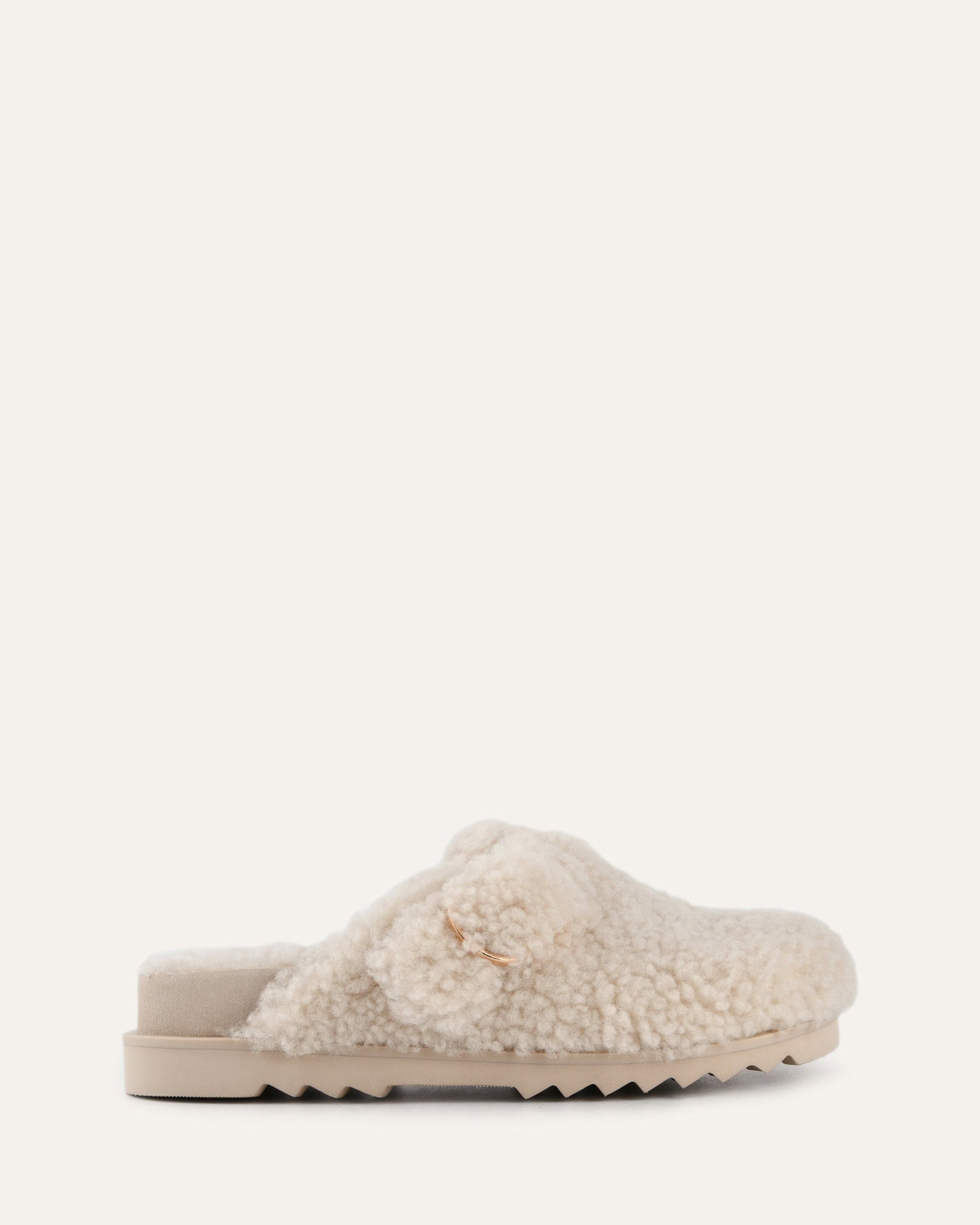 JUNIE Women's Casual Flats Cream Shearling Lined Slip-On Shoes - Comfortable Winter Loafers for Indoor & Outdoor Wear