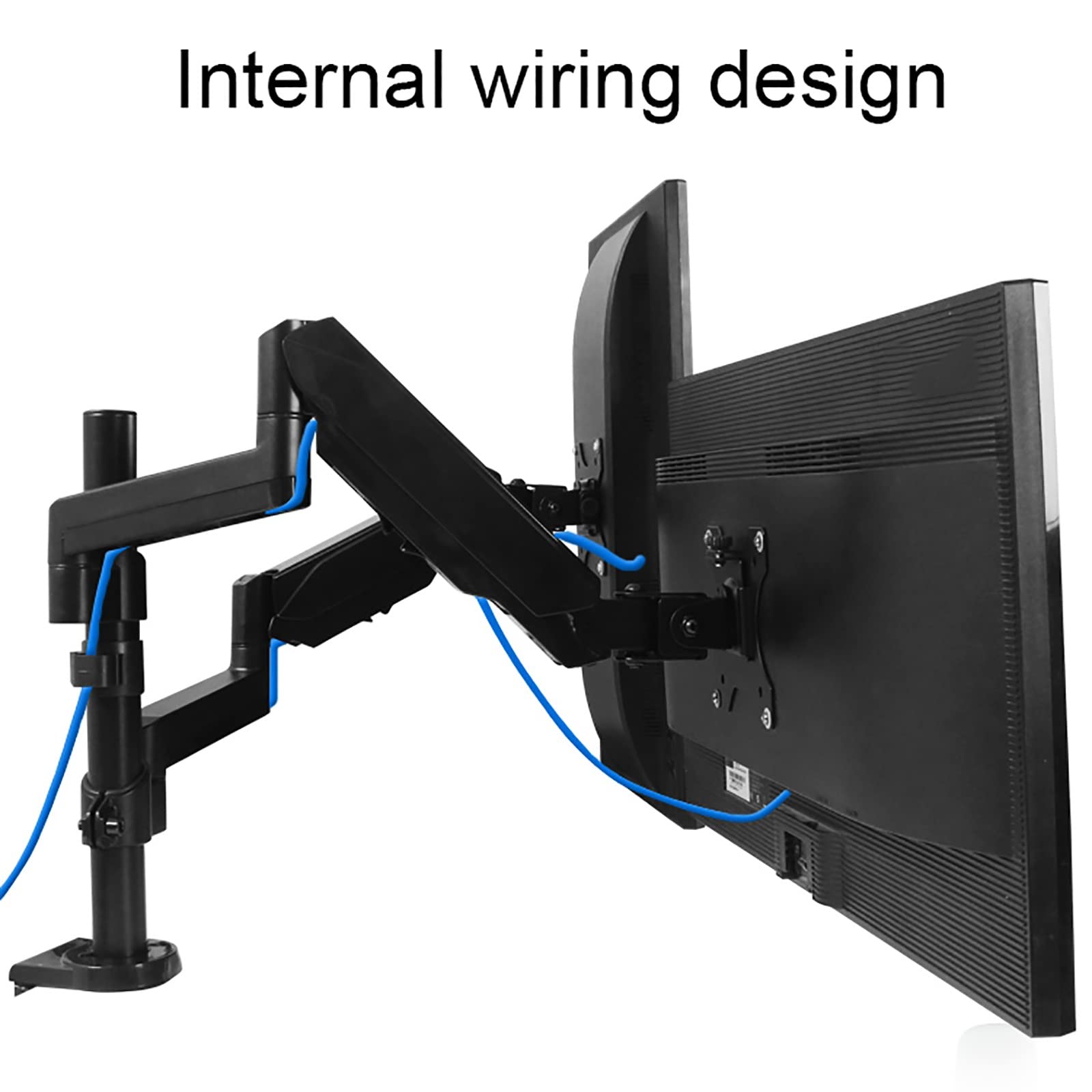 Adjustable Dual Monitor Stand for 17-32 Inch Screens - Heavy Duty Gas Spring Monitor Arm with VESA 75x75/100x100mm Mount - Supports Up to 17.6lbs/8kg per Monitor - Perfect for Home Office, Gaming Setup & Workstation Ergonomics