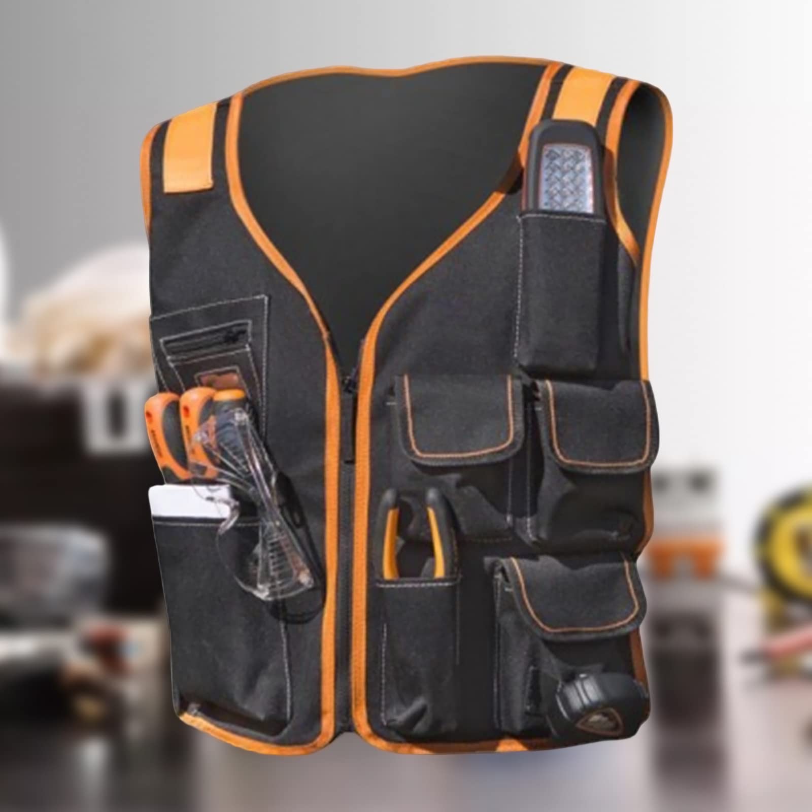Lightweight Work Vest for Carpenters - Large Capacity Tool Vest with Customizable Pouches | Durable & Practical Tool Holder for Construction, Woodworking & DIY Projects