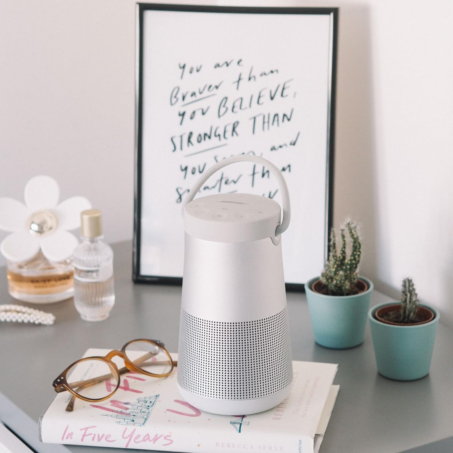 Bose SoundLink Revolve+ (Series II) Bluetooth Speaker - Portable Wireless Speaker with 360° Sound, IP55 Water Resistant, Built-in Mic, 17-Hour Battery & Carry Handle - Perfect for Outdoor, Travel, Pool Parties & Home Use (Silver)
