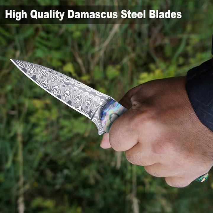 Premium Damascus Steel Pocket Knife - 2.87