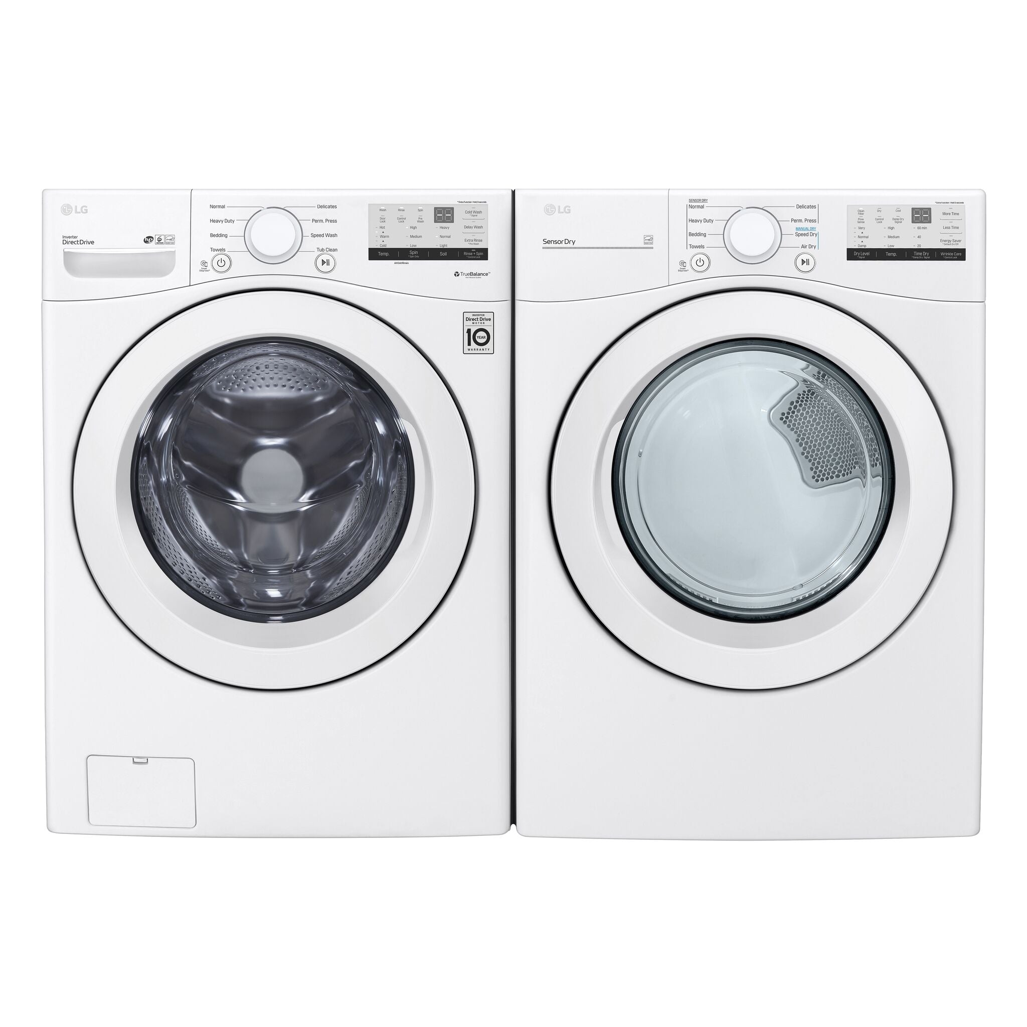 LG DLE3400W 7.4 Cu.Ft Ultra Large Capacity White Front Load Dryer - Perfect for Large Families & Laundry Rooms