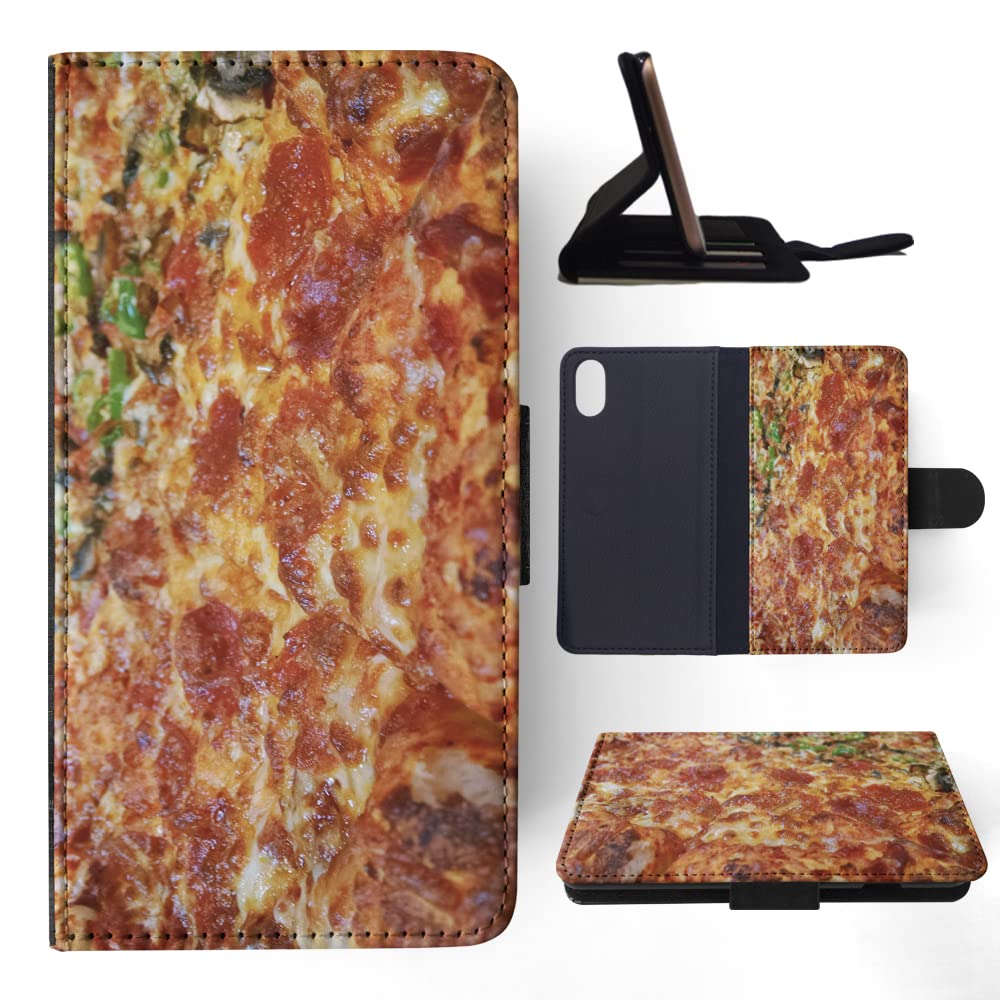 Traditional Italian Pizza Design #3 FLIP Wallet Phone Case for Apple iPhone X & iPhone Xs - Stylish Protective Cover for Everyday Use & Travel