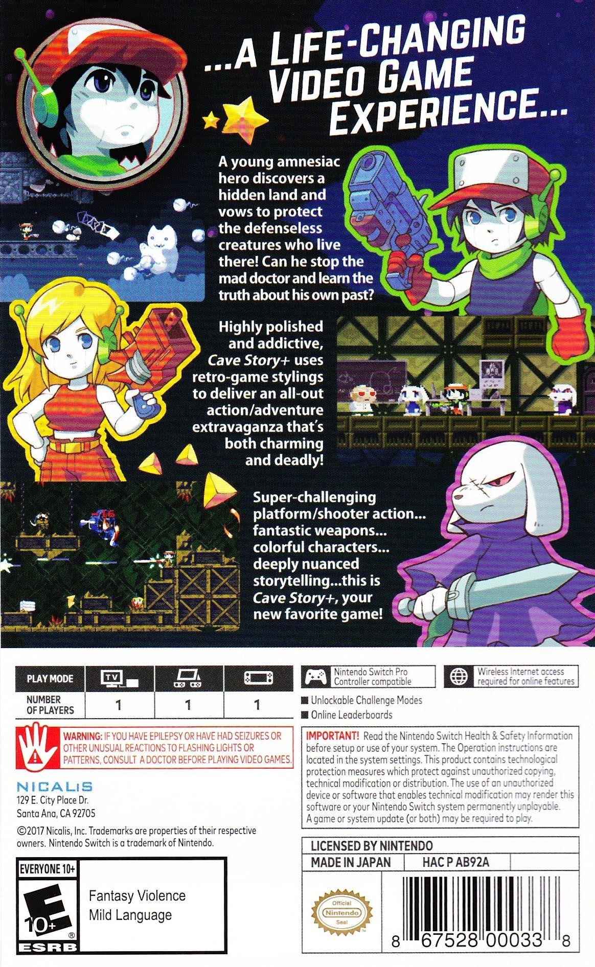 Used Cave Story Nintendo Switch Video Game - Retro Platformer Adventure for Collectors & Gamers | Perfect for Nostalgic Gaming & Switch Enthusiasts