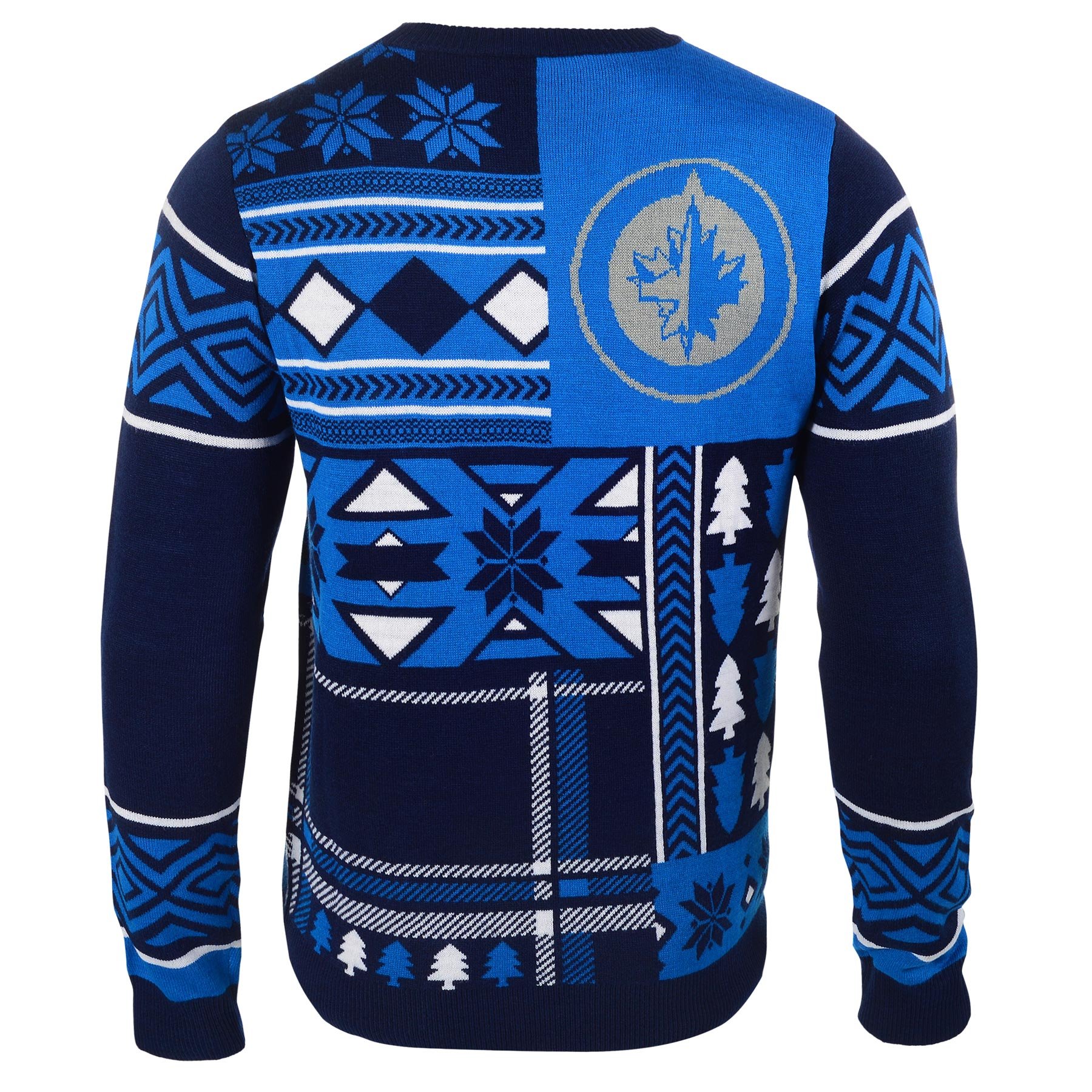 FOCO Winnipeg Jets Ugly Christmas Sweater - Crew Neck Holiday Pullover for Men & Women - Small Size - Perfect for Ugly Sweater Parties & Festive Gatherings