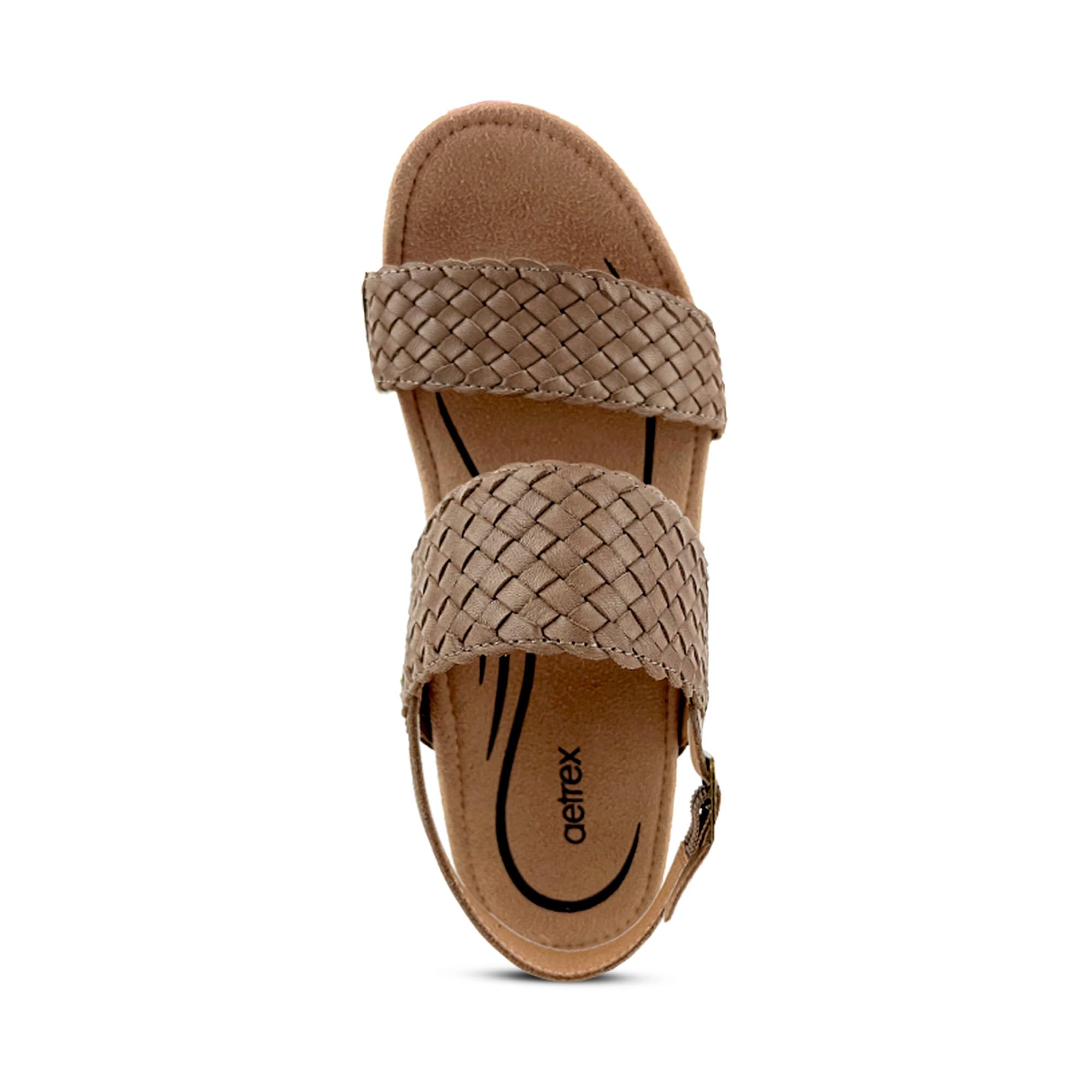 Aetrex Women's Orthopedic Sandals with Arch Support - Comfortable Summer Wedge Sandals for Plantar Fasciitis Relief | Perfect for Walking, Travel & Beach Vacations