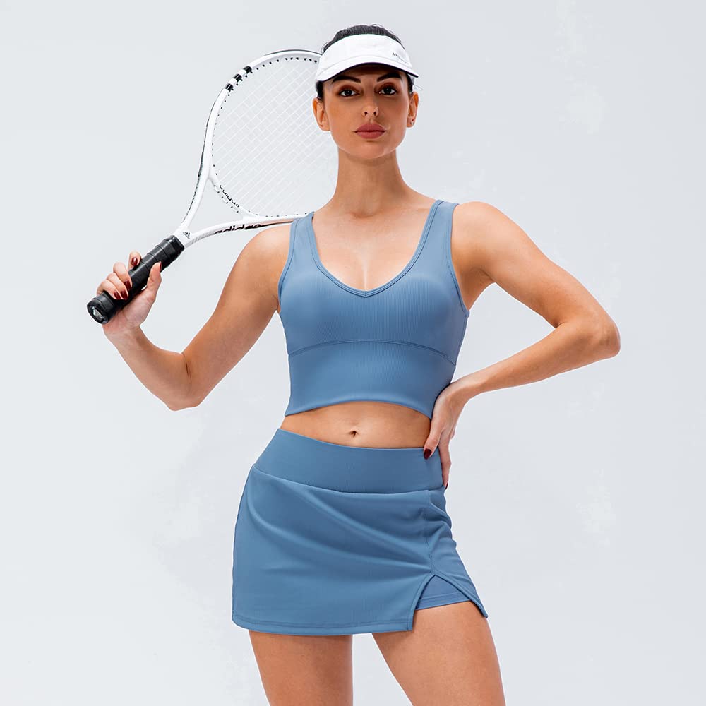 Women's Reversible Ribbed Workout Crop Tank Top - Sleeveless Yoga Shirt for Summer - Perfect for Gym, Running, Yoga & Casual Wear