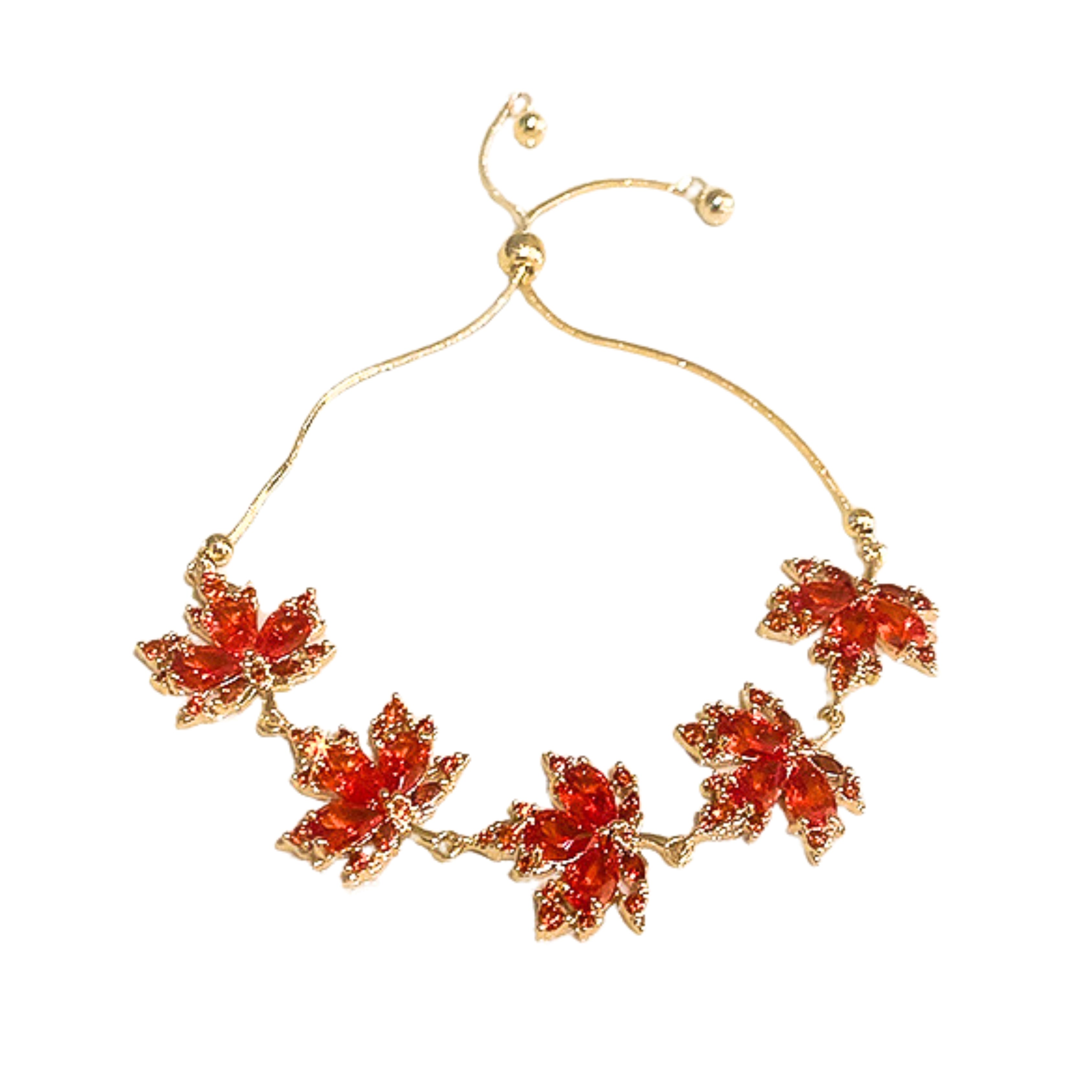 Orange Maple Leaf Bracelet - Handmade Woodland Jewelry Gift for Women | Nature Inspired Leaf Bracelet | Perfect for Outdoor Adventures, Fall Fashion & Boho Style